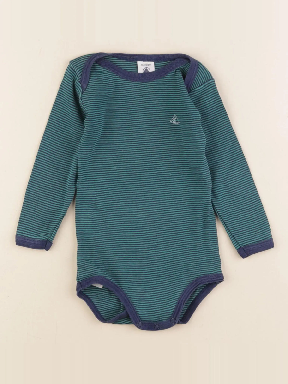 Petit Bateau - body vert - 18 mois