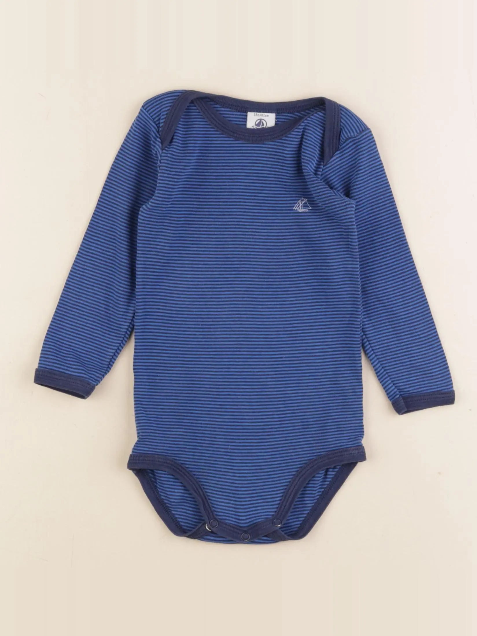 Petit Bateau - body bleu - 18 mois