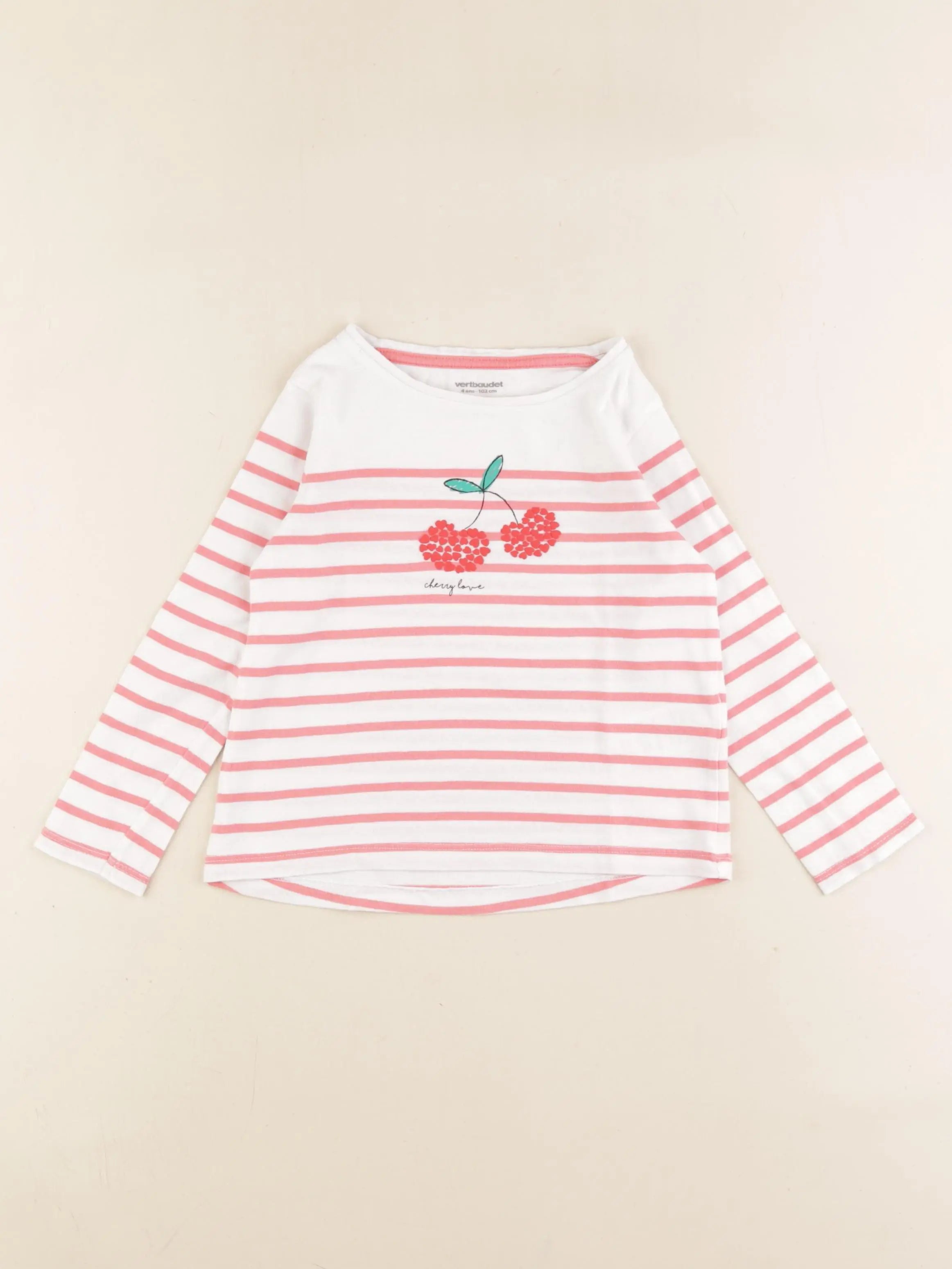 Vertbaudet - tee-shirt blanc - 4 ans