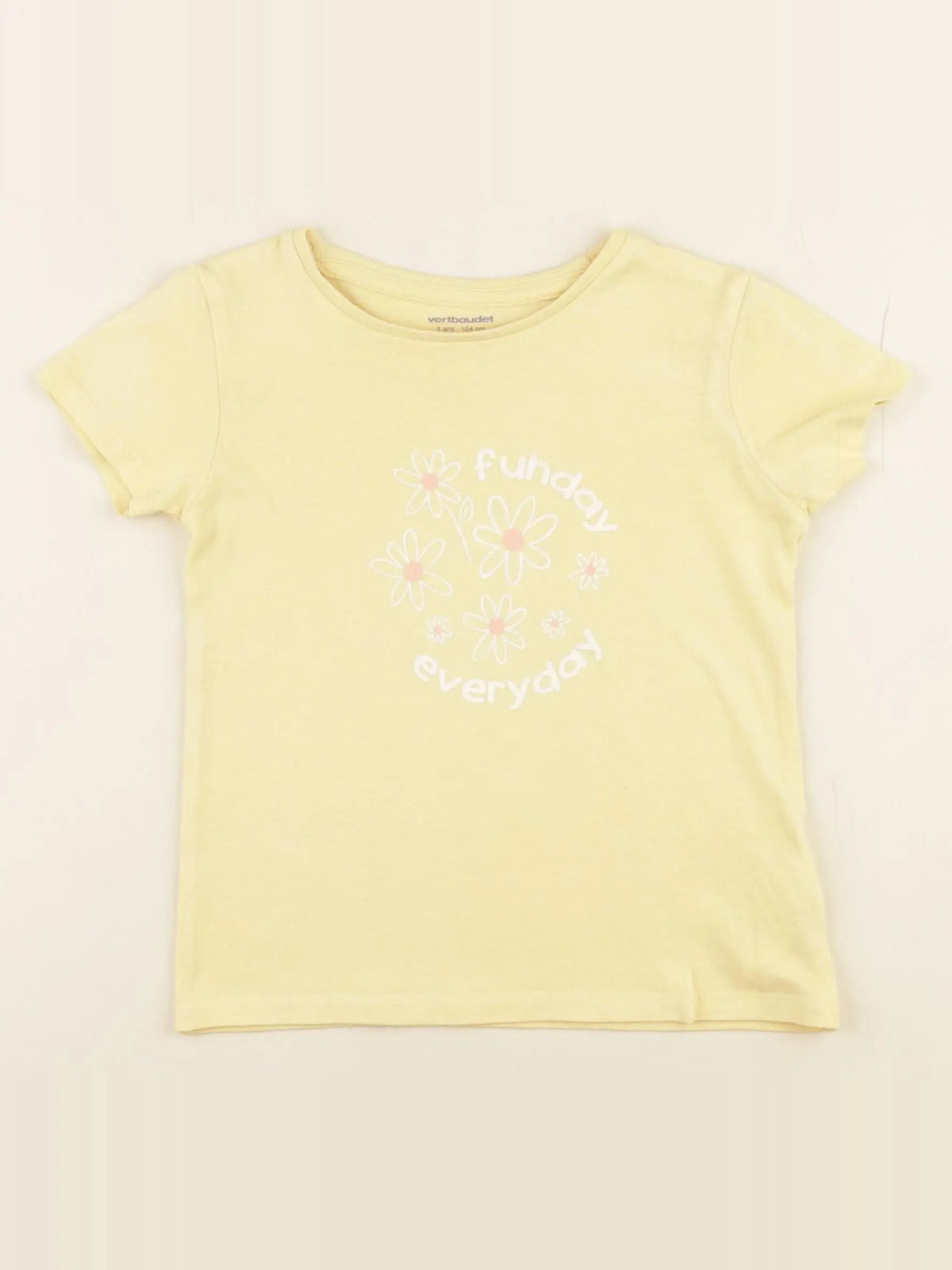 Vertbaudet - tee-shirt jaune - 4 ans