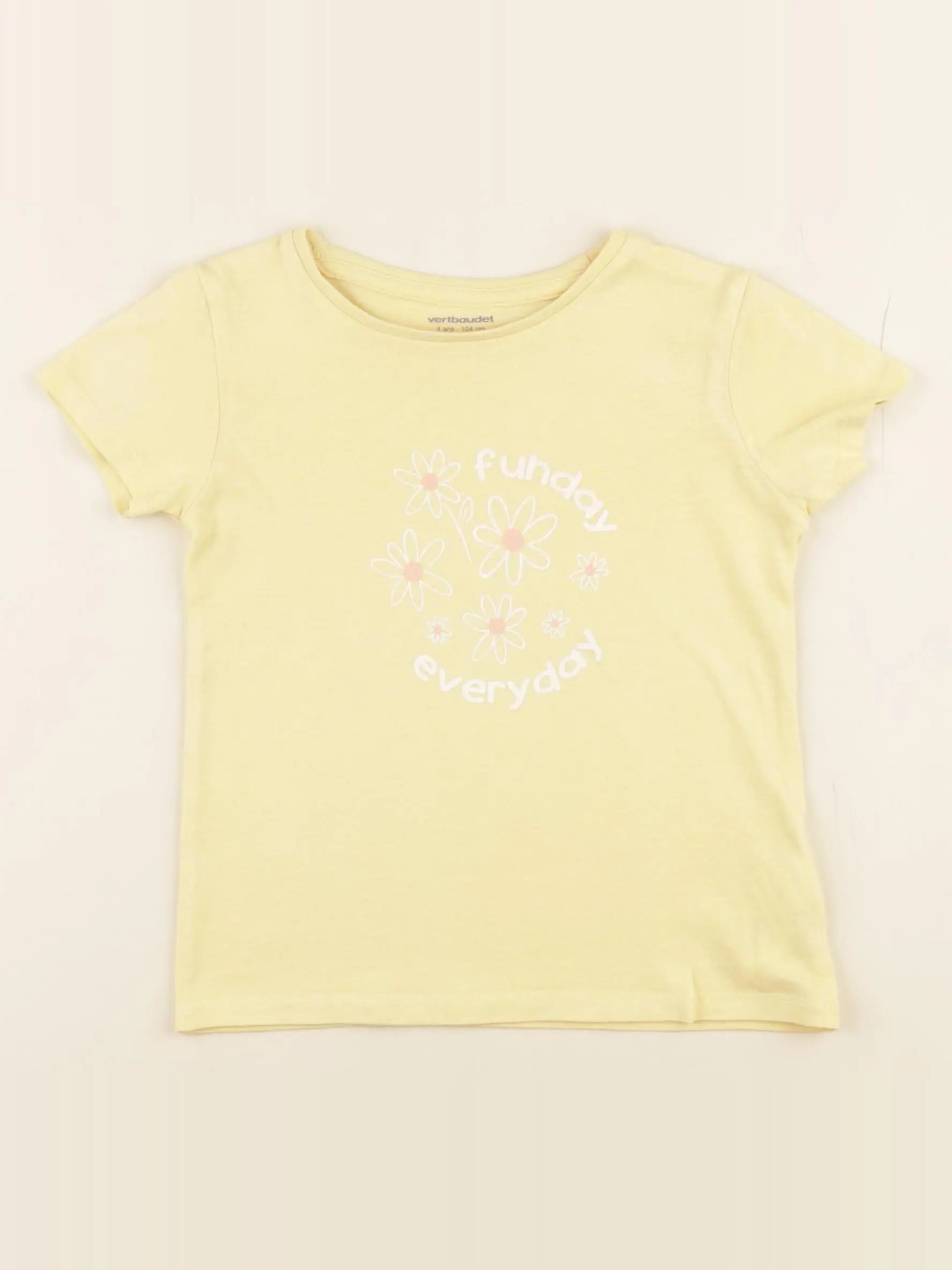Vertbaudet - tee-shirt jaune - 4 ans