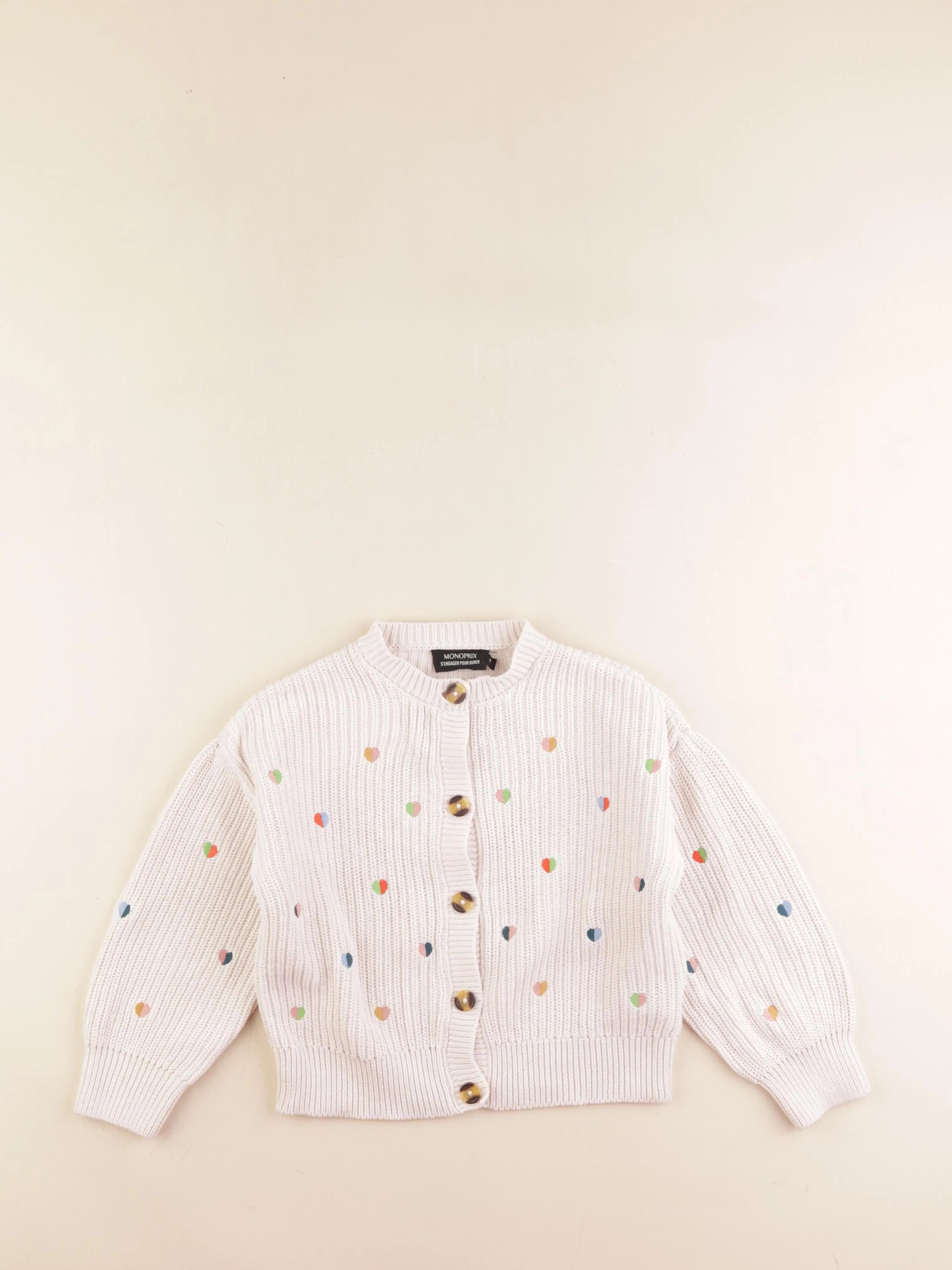 Monoprix - gilet blanc - 6 ans