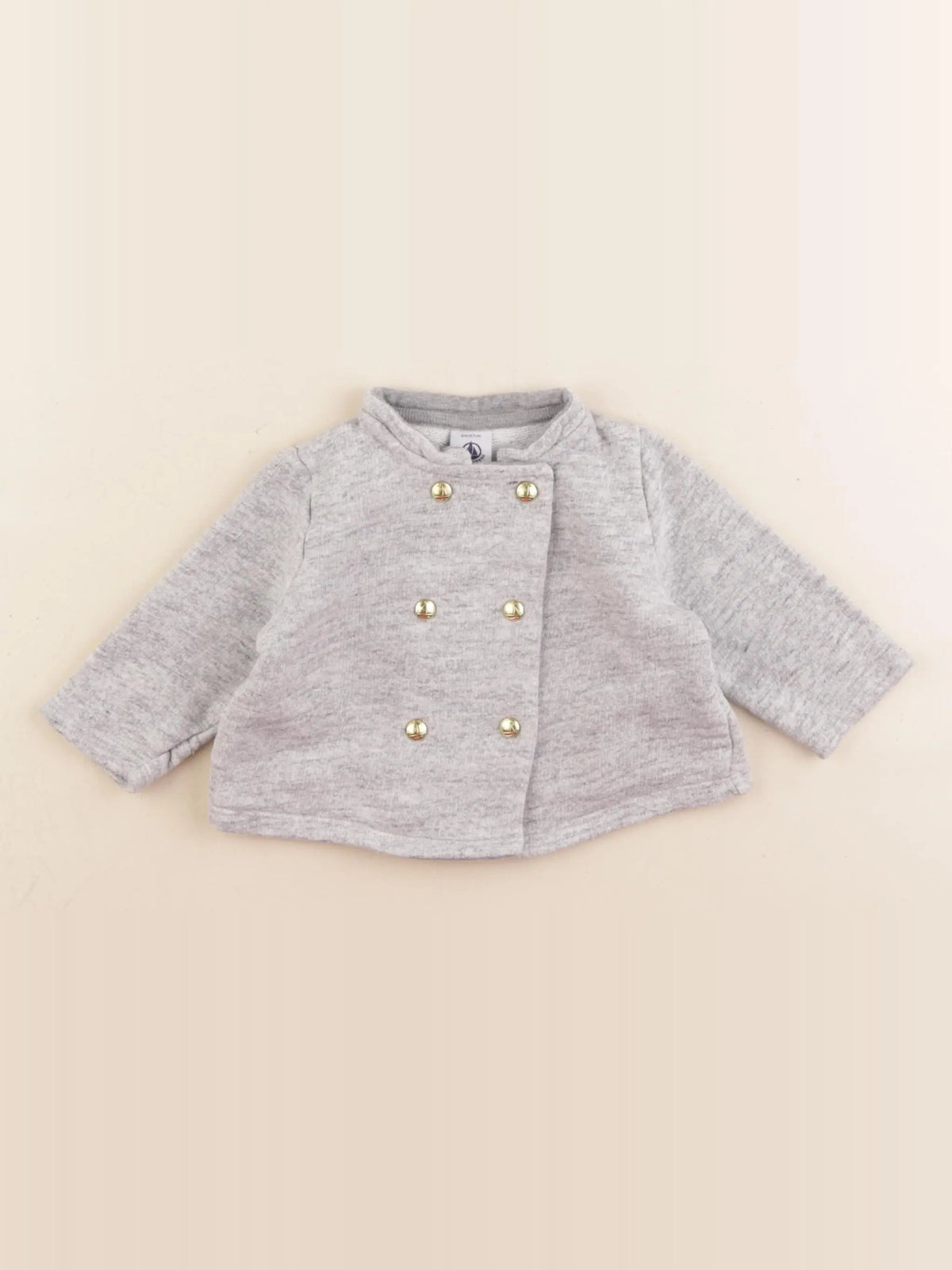 Petit Bateau - sweat gris - 6 mois