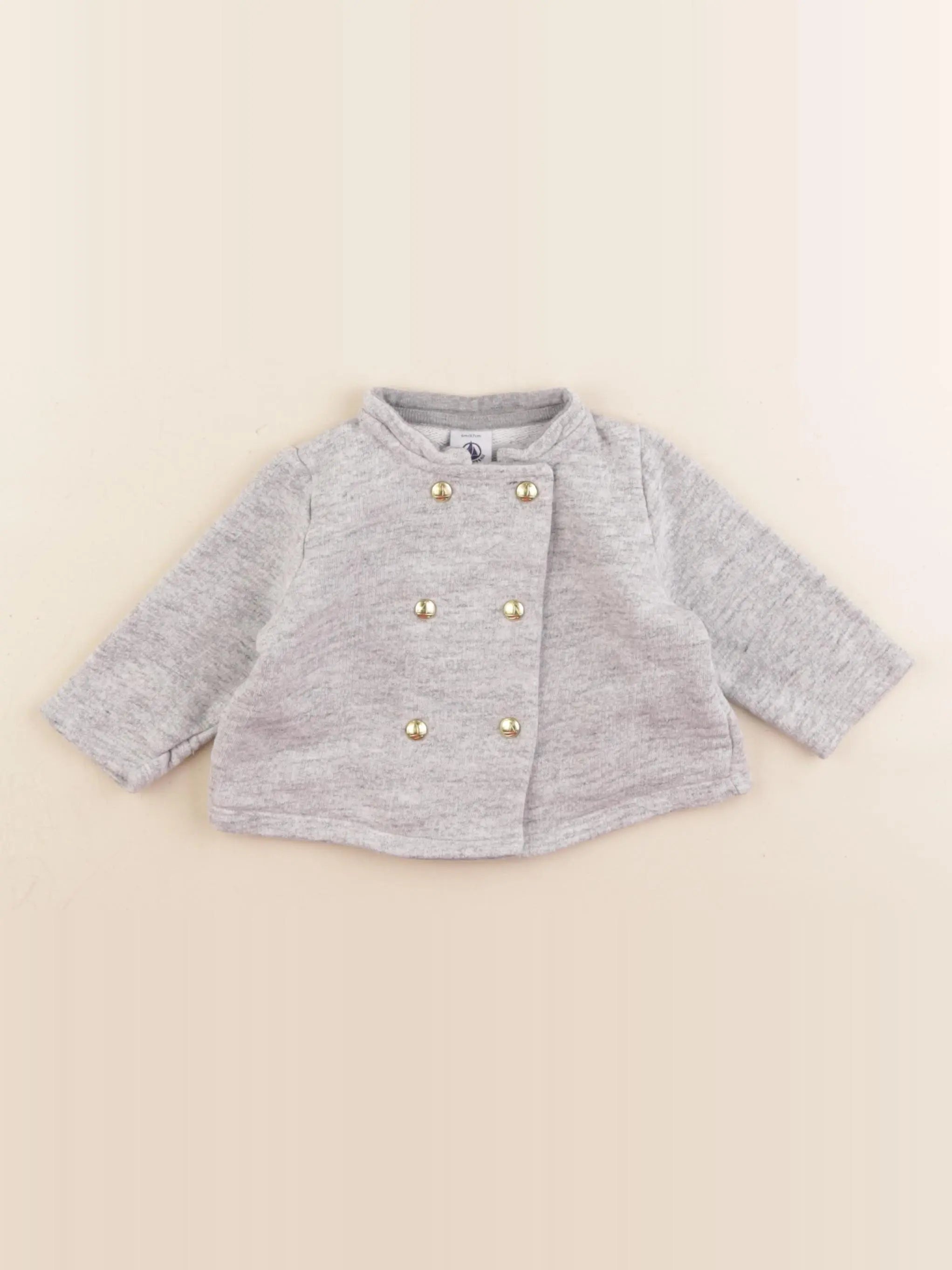 Petit Bateau - sweat gris - 6 mois