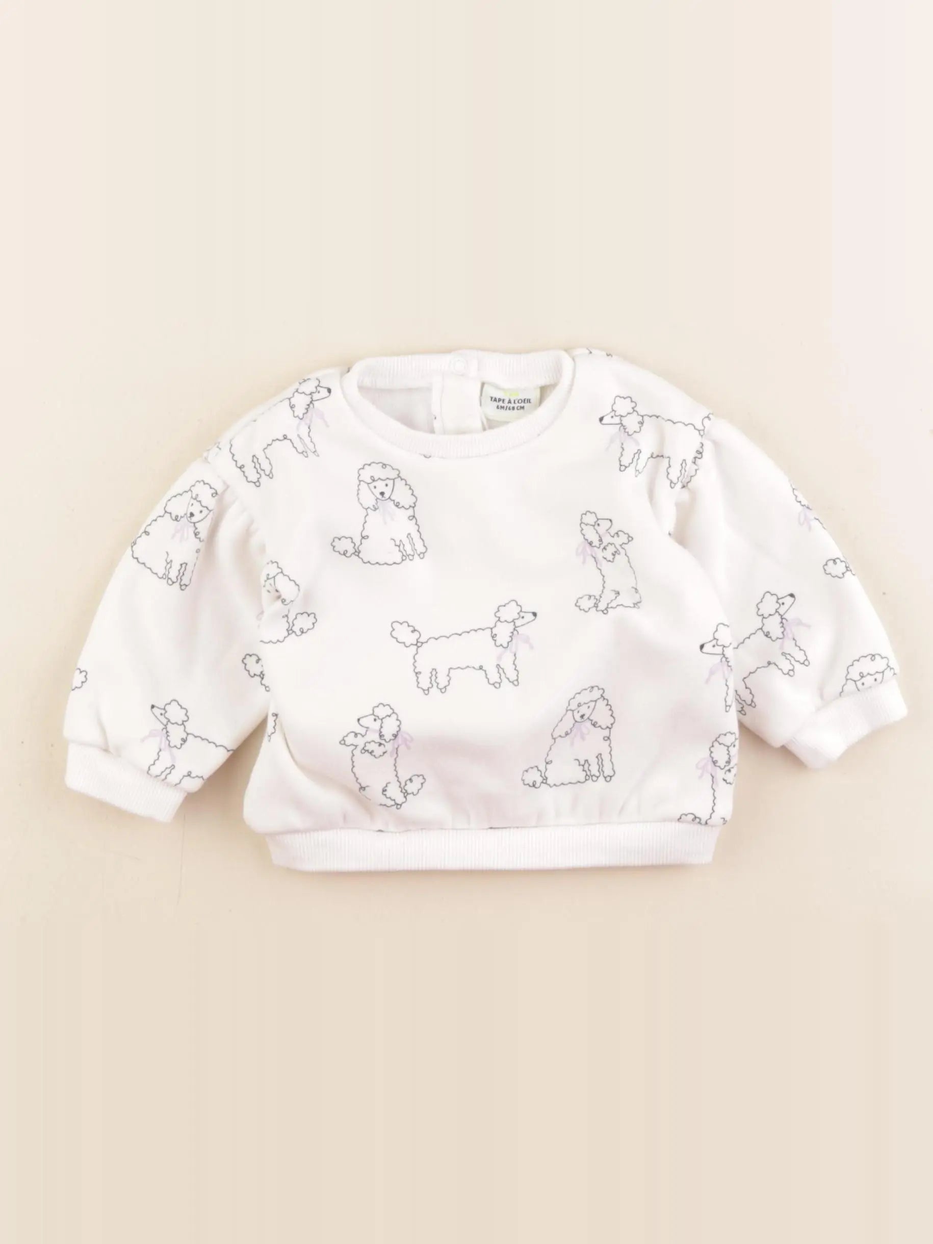 Tape à l'oeil - sweat blanc - 6 mois