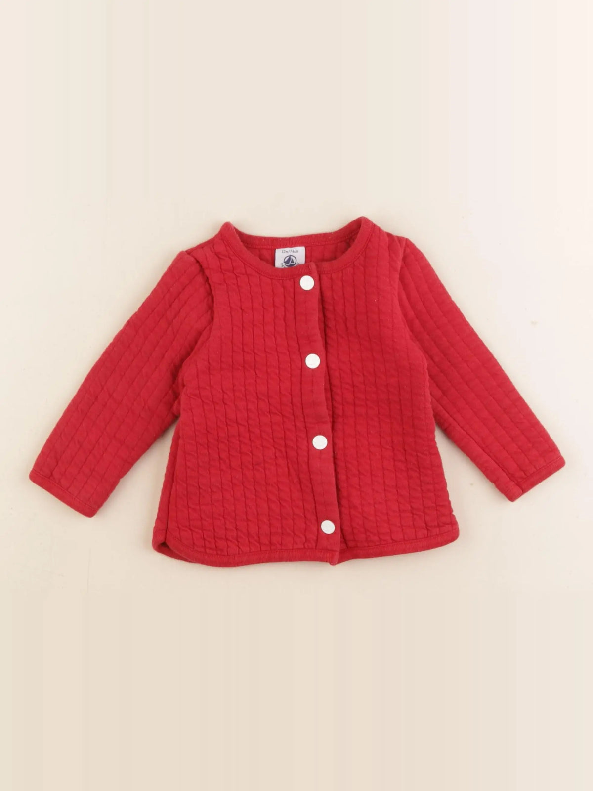 Petit Bateau - sweat rouge - 12 mois