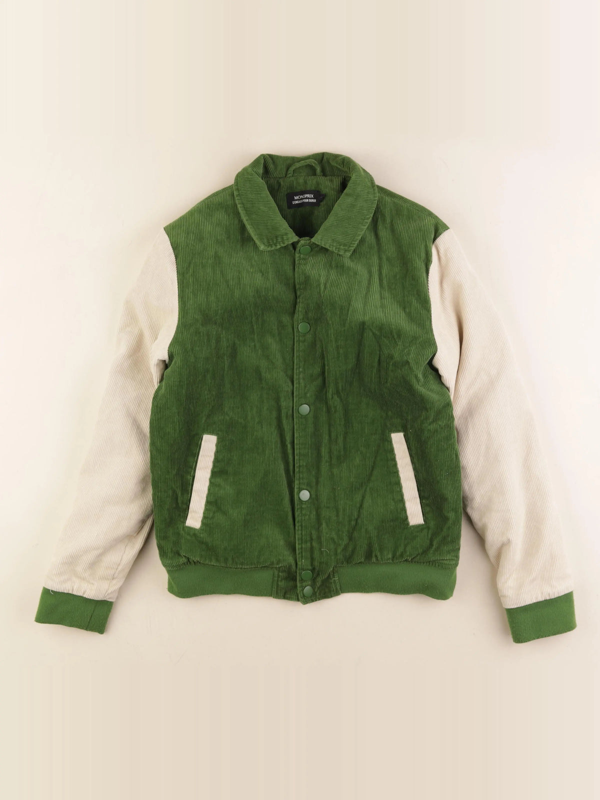 Monoprix - veste vert, beige - 12 ans