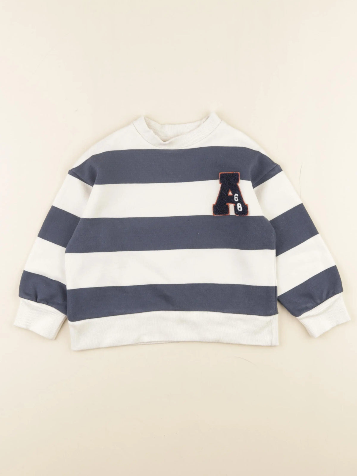 Vertbaudet - sweat bleu, blanc - 4 ans