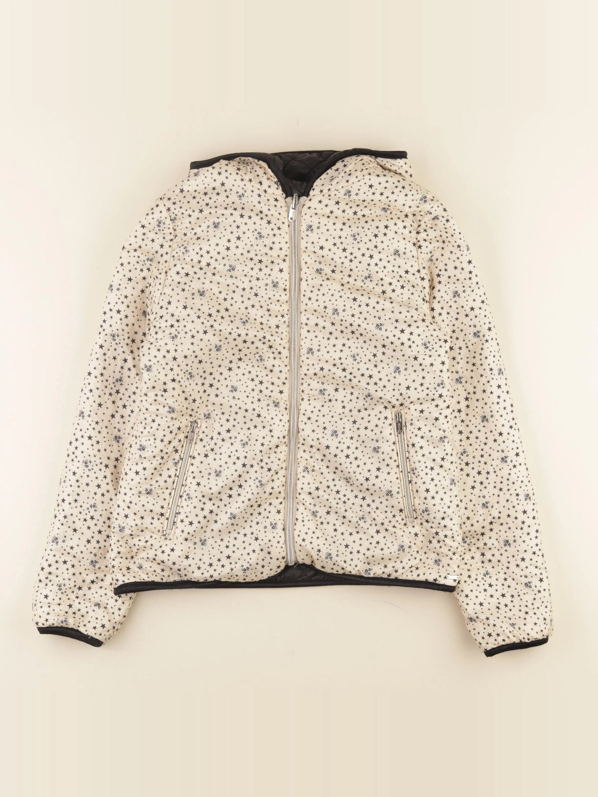 IKKS - doudoune réversible noir, beige - 12 ans