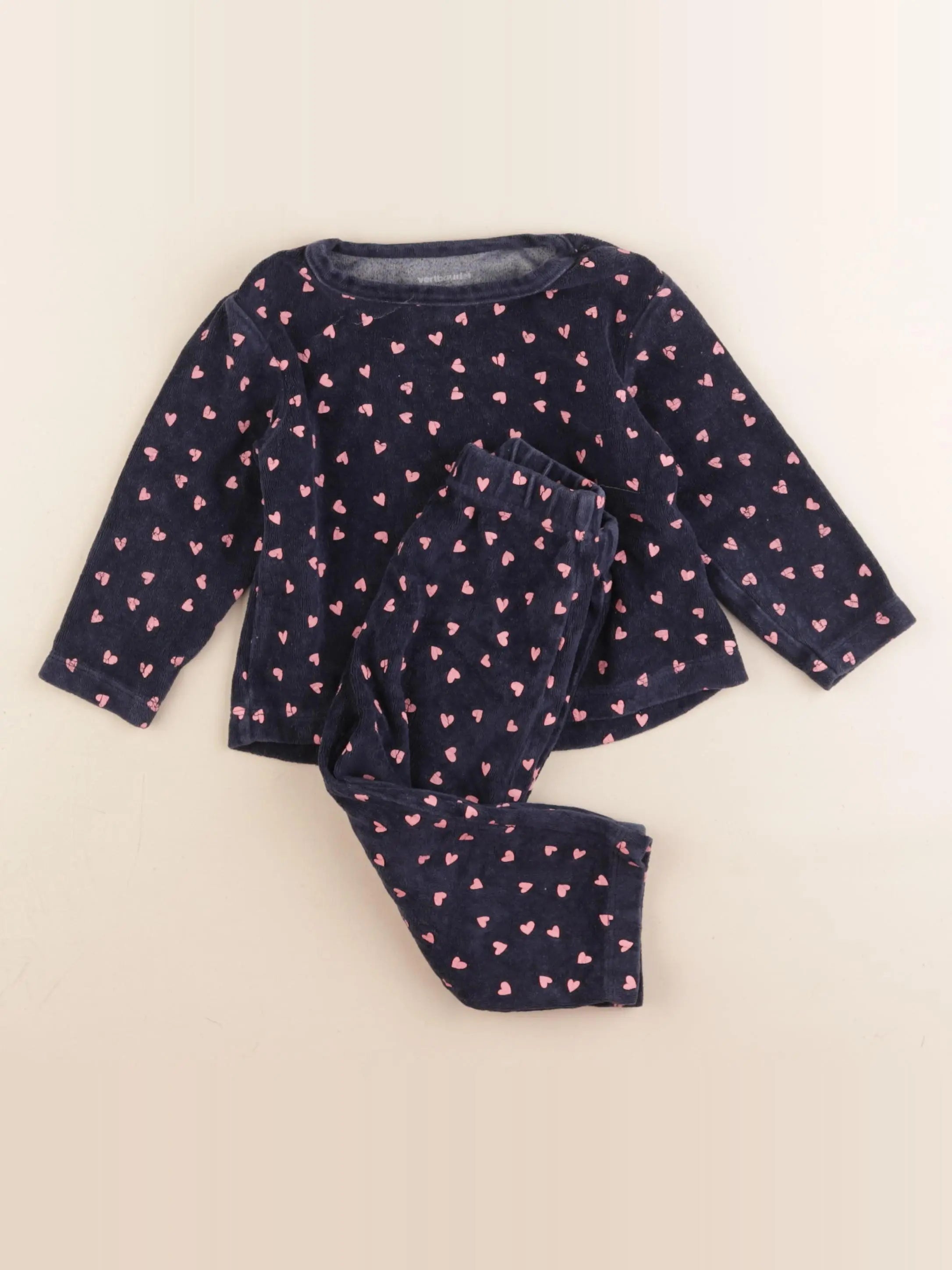 Vertbaudet - pyjama velours bleu - 3 ans