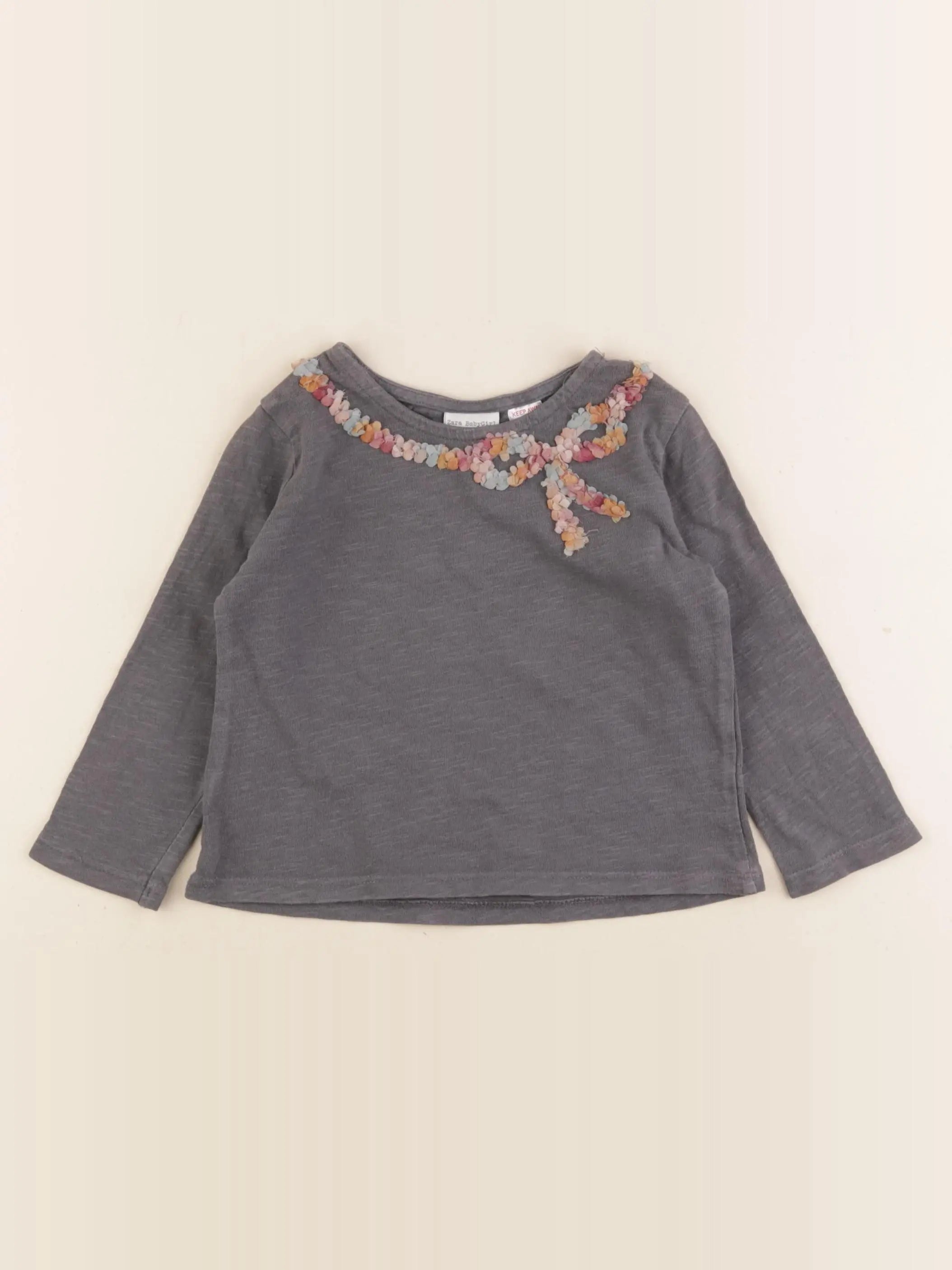 Zara - tee-shirt gris - 18/24 mois