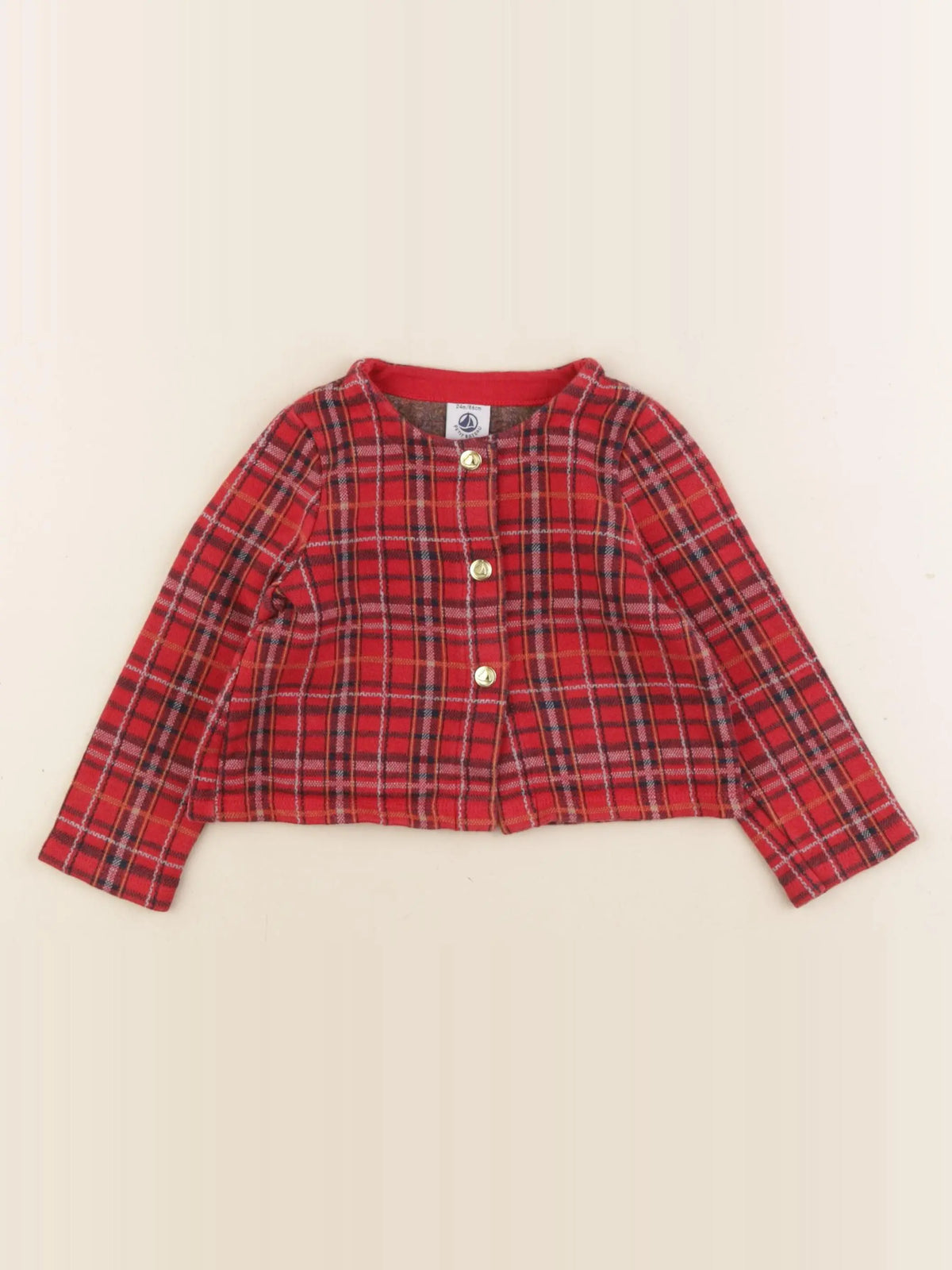 Petit Bateau - sweat rouge - 24 mois