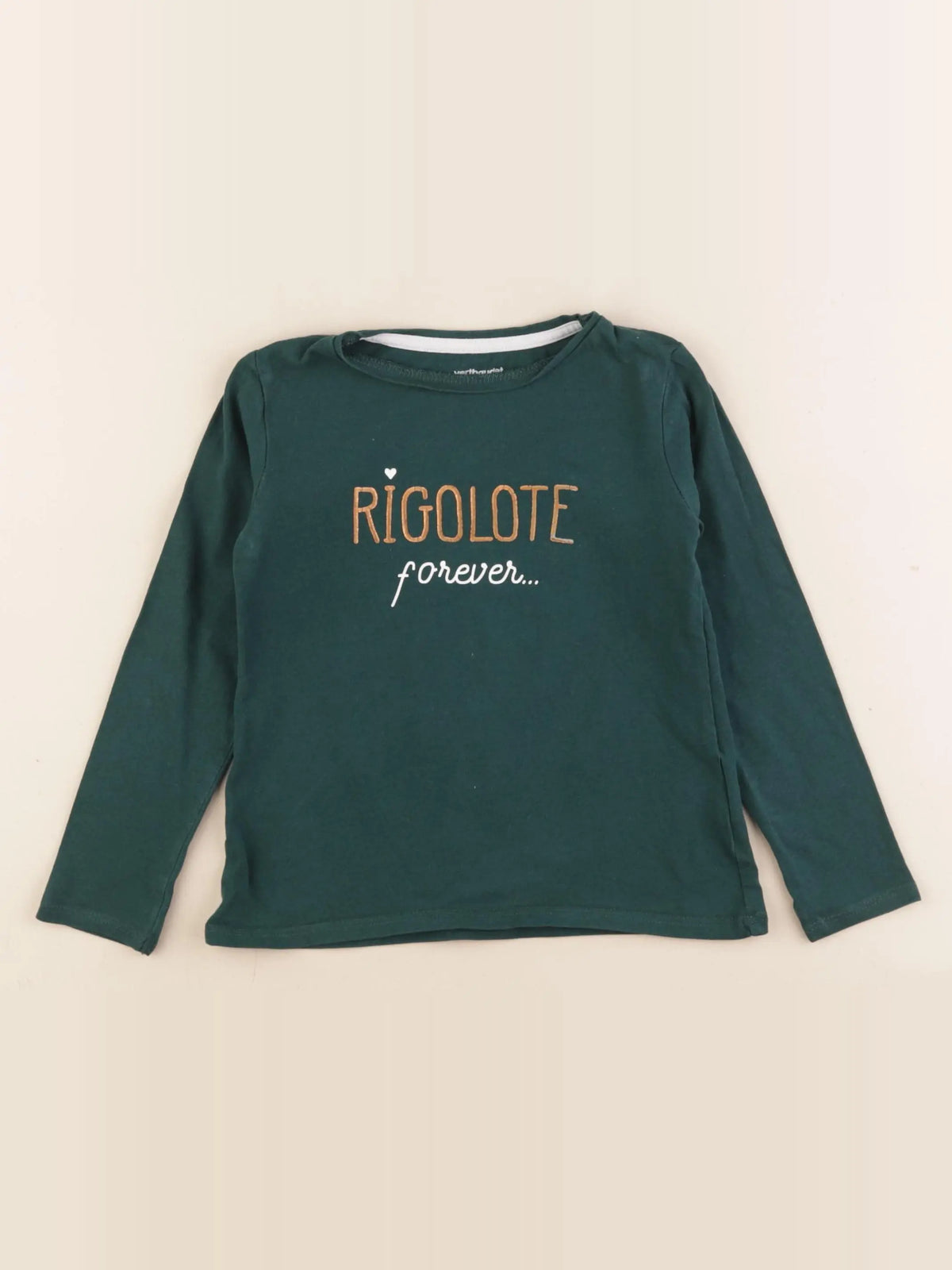 Vertbaudet - tee-shirt or, vert - 4 ans