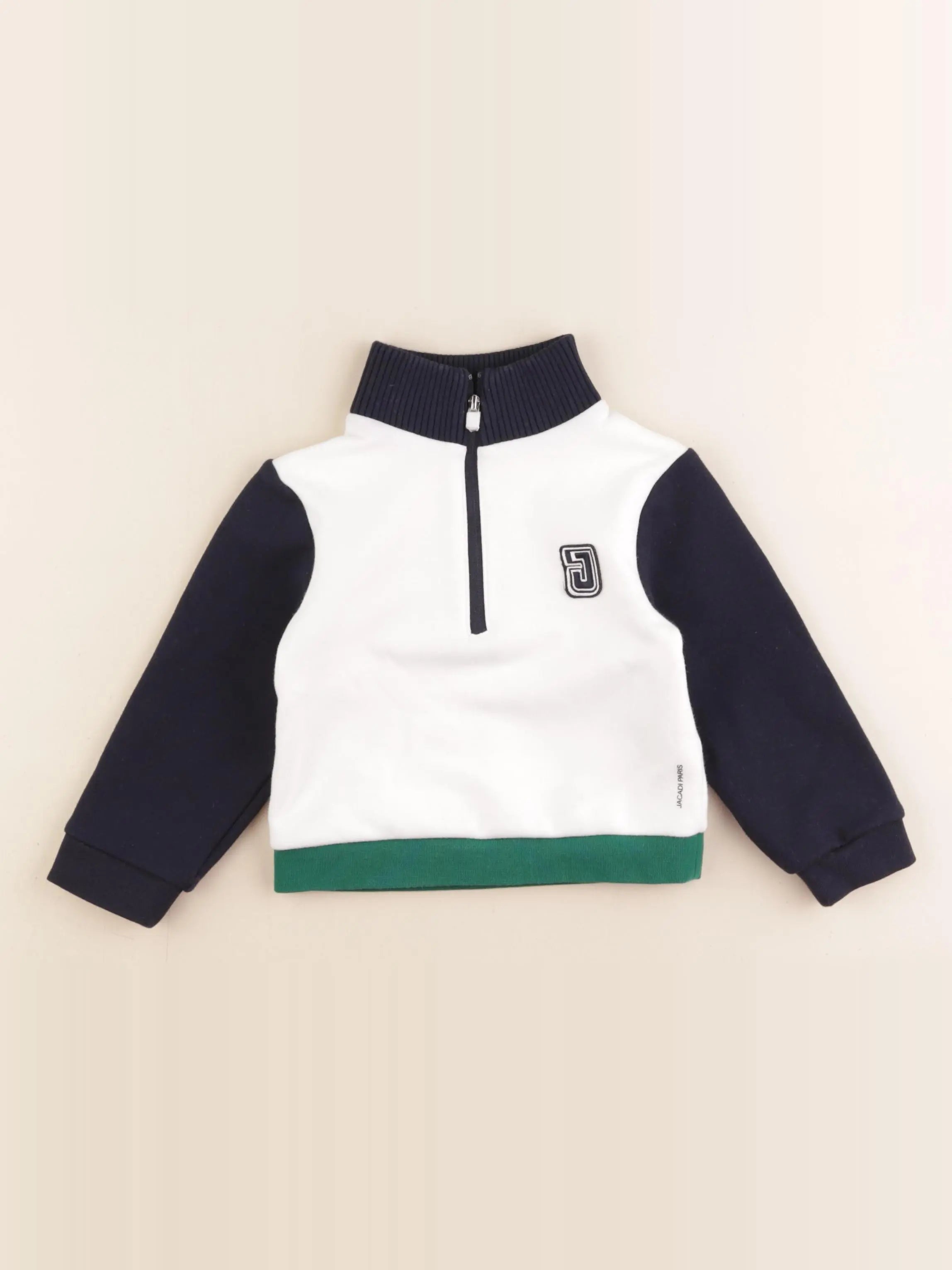 Jacadi - sweat blanc, bleu - 24 mois