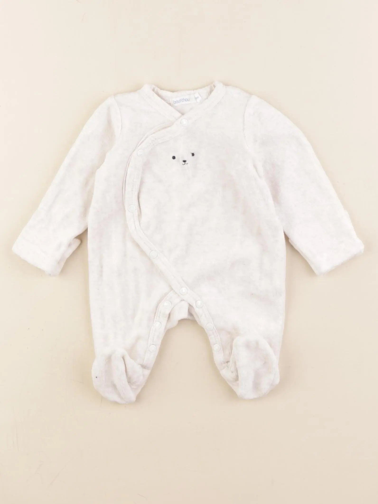 Boutchou - pyjama velours beige - 0 mois