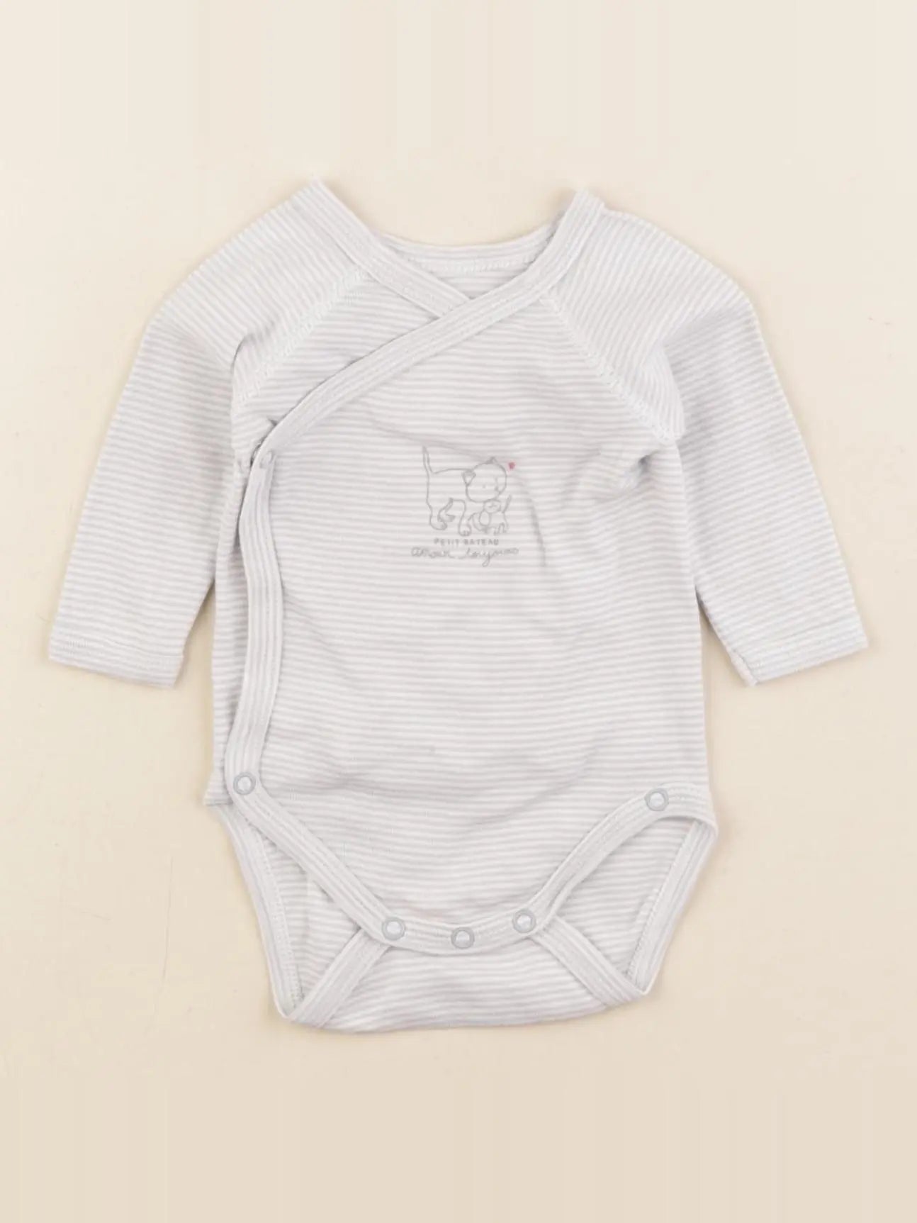 Petit Bateau - body gris - 1 mois