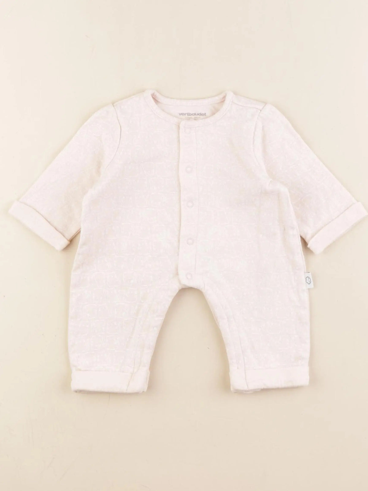 Vertbaudet - pyjama coton rose - 1 mois