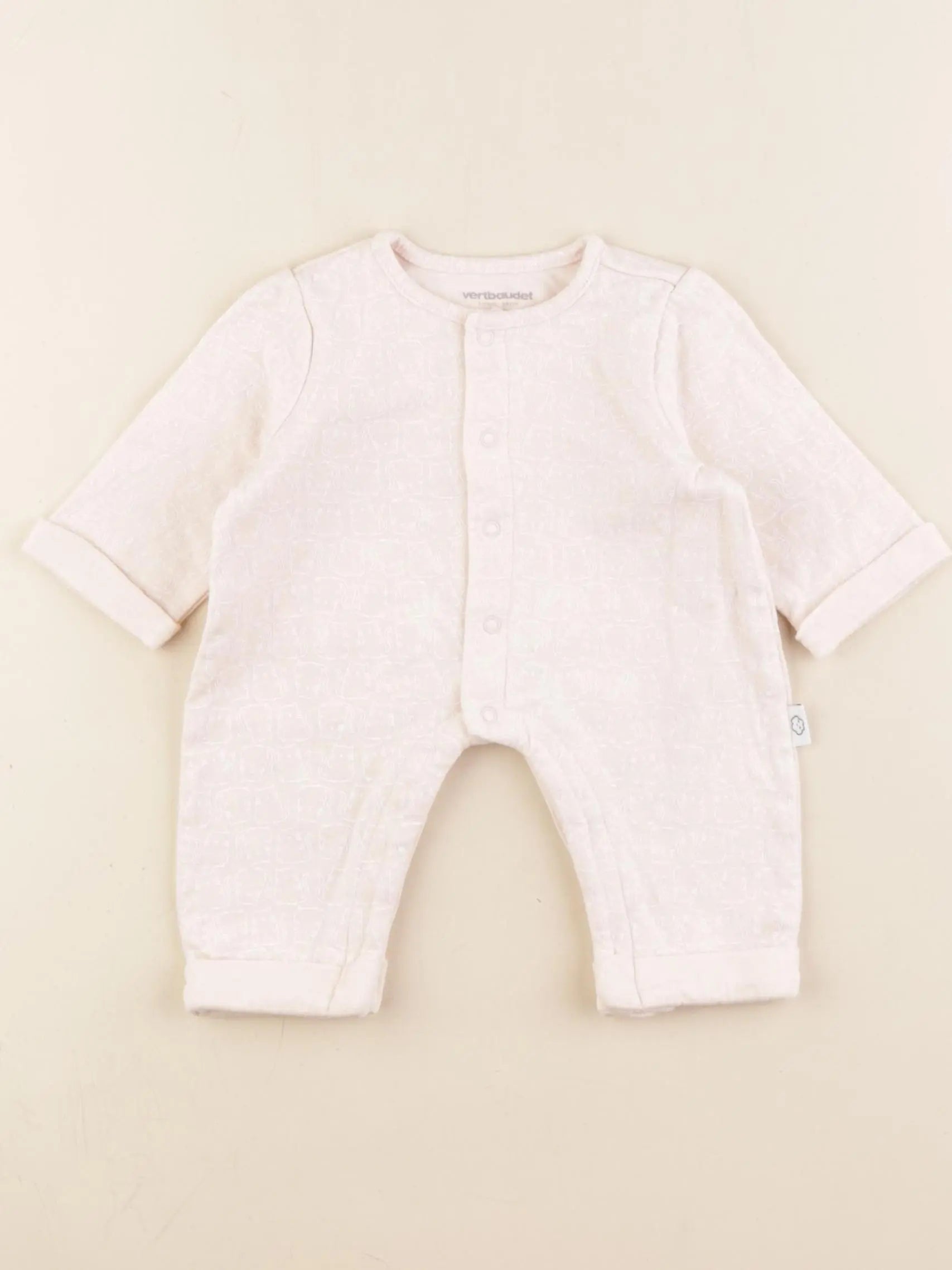 Vertbaudet - pyjama coton rose - 1 mois