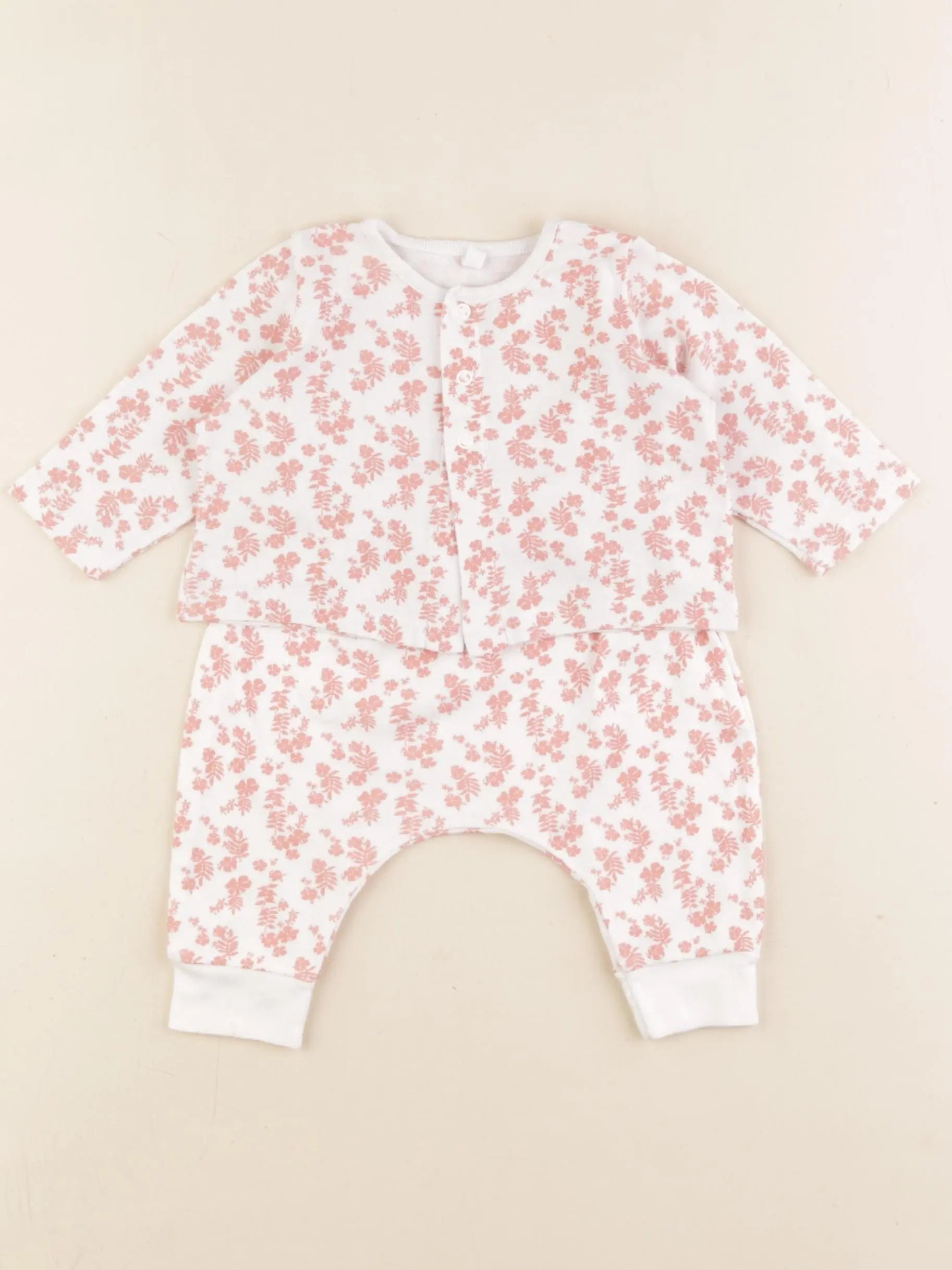 Petit Bateau - pyjama coton rose - 3 mois