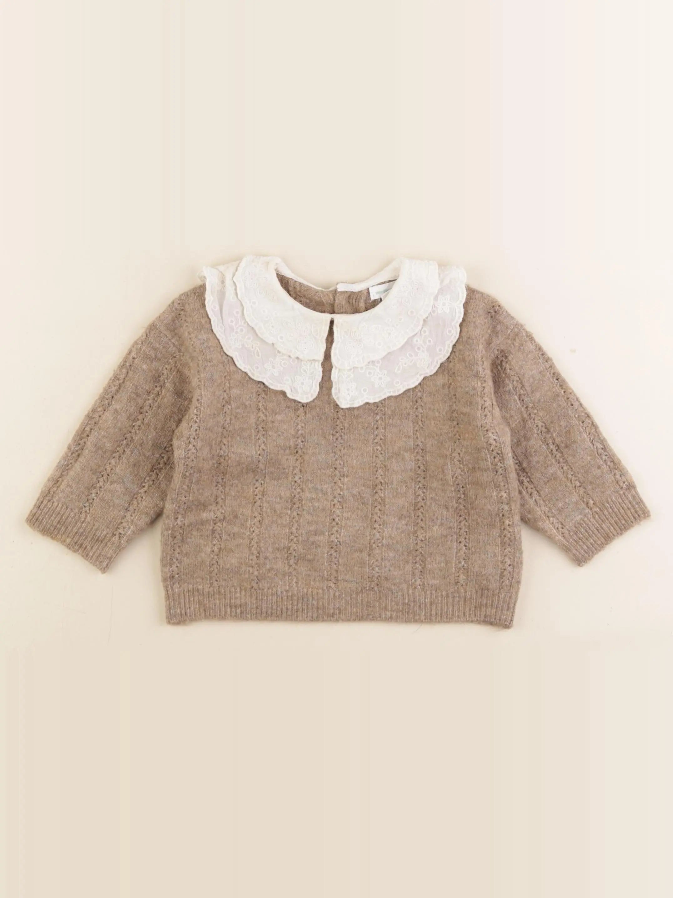 Vertbaudet - pull marron - 9 mois