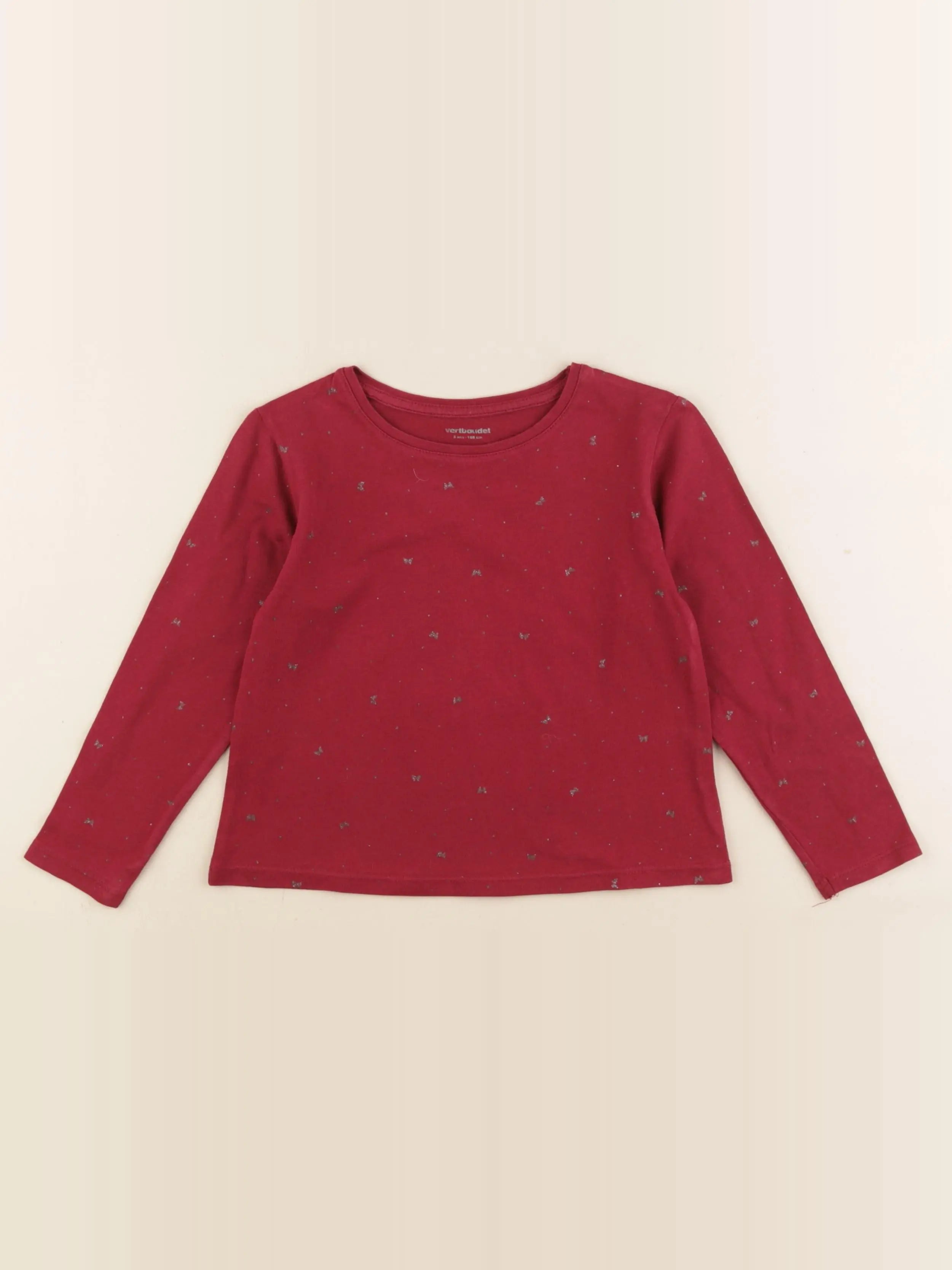Vertbaudet - tee-shirt rouge - 5 ans