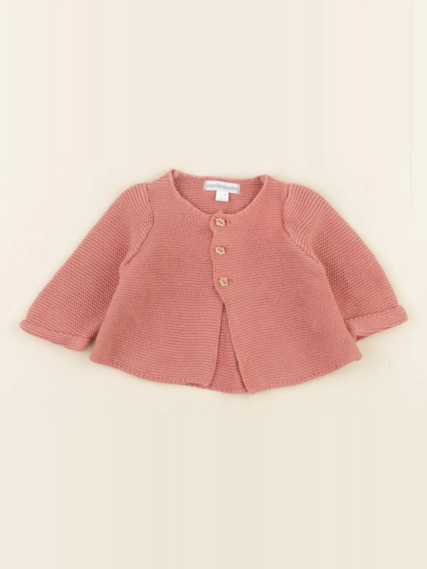 Vertbaudet - gilet rose - 1 mois