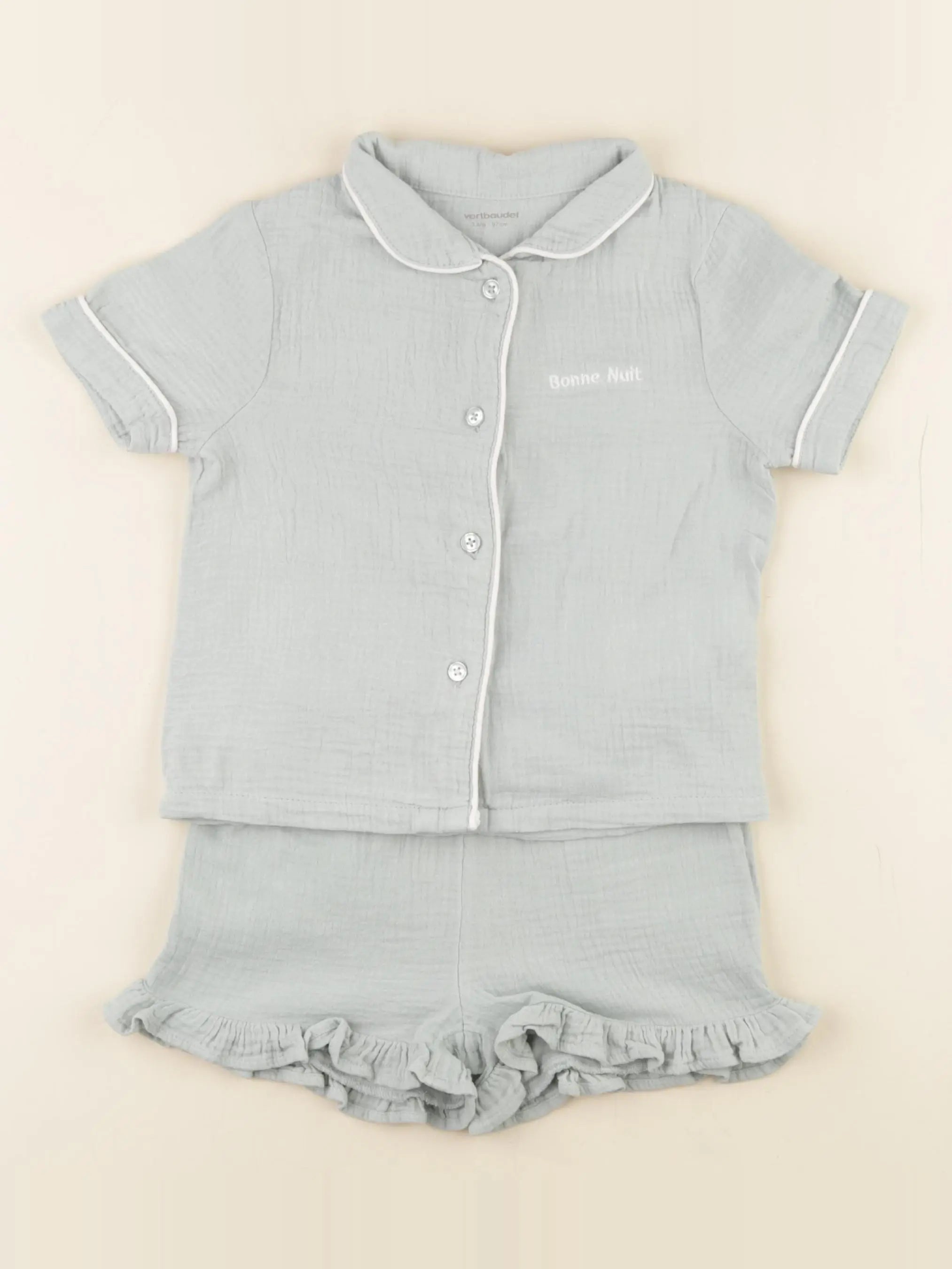 Vertbaudet - pyjama coton vert - 3 ans