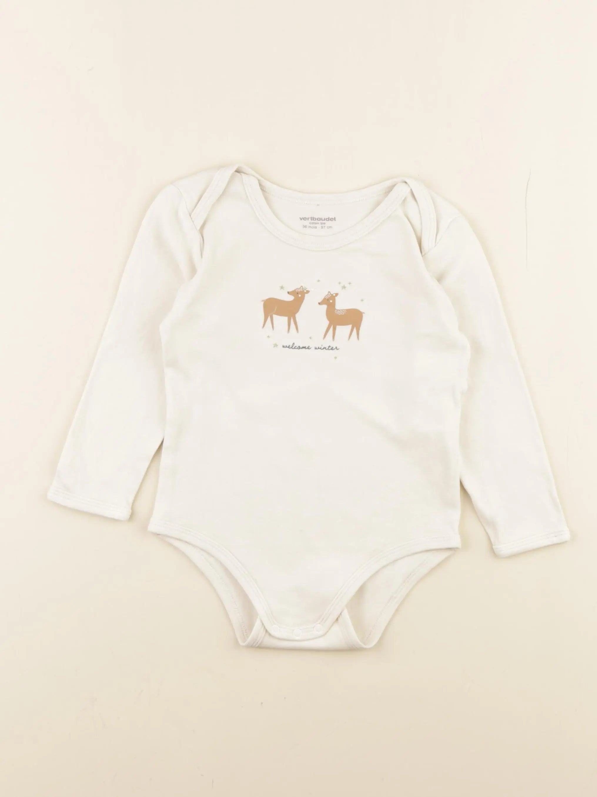 Vertbaudet - body beige - 36 mois