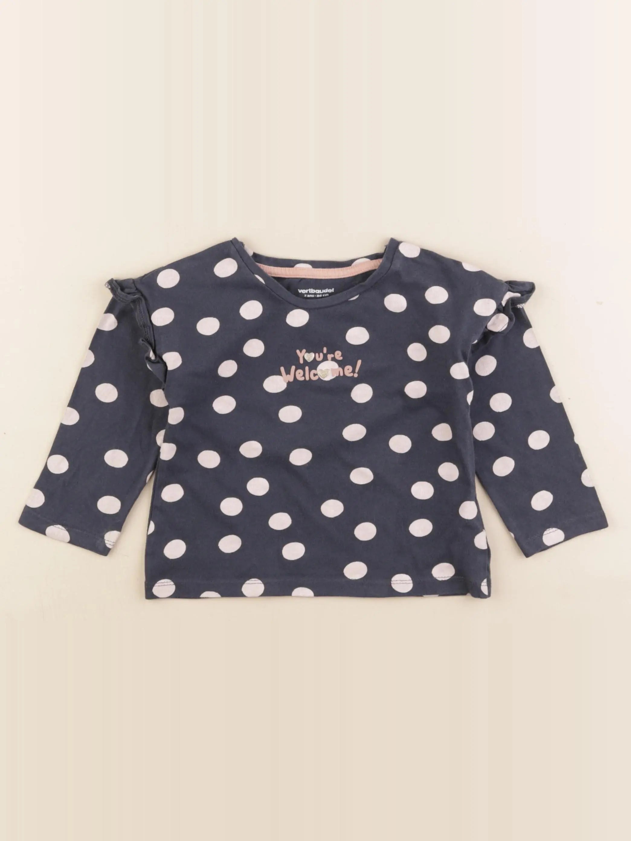 Vertbaudet - tee-shirt bleu - 2 ans