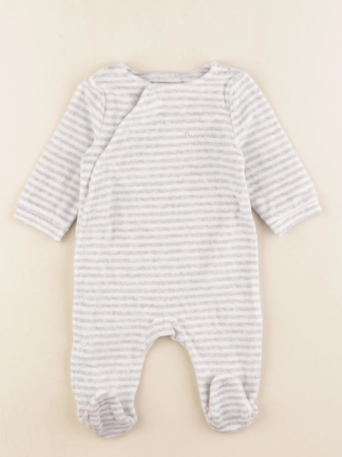 Cyrillus - pyjama velours gris - 3 mois