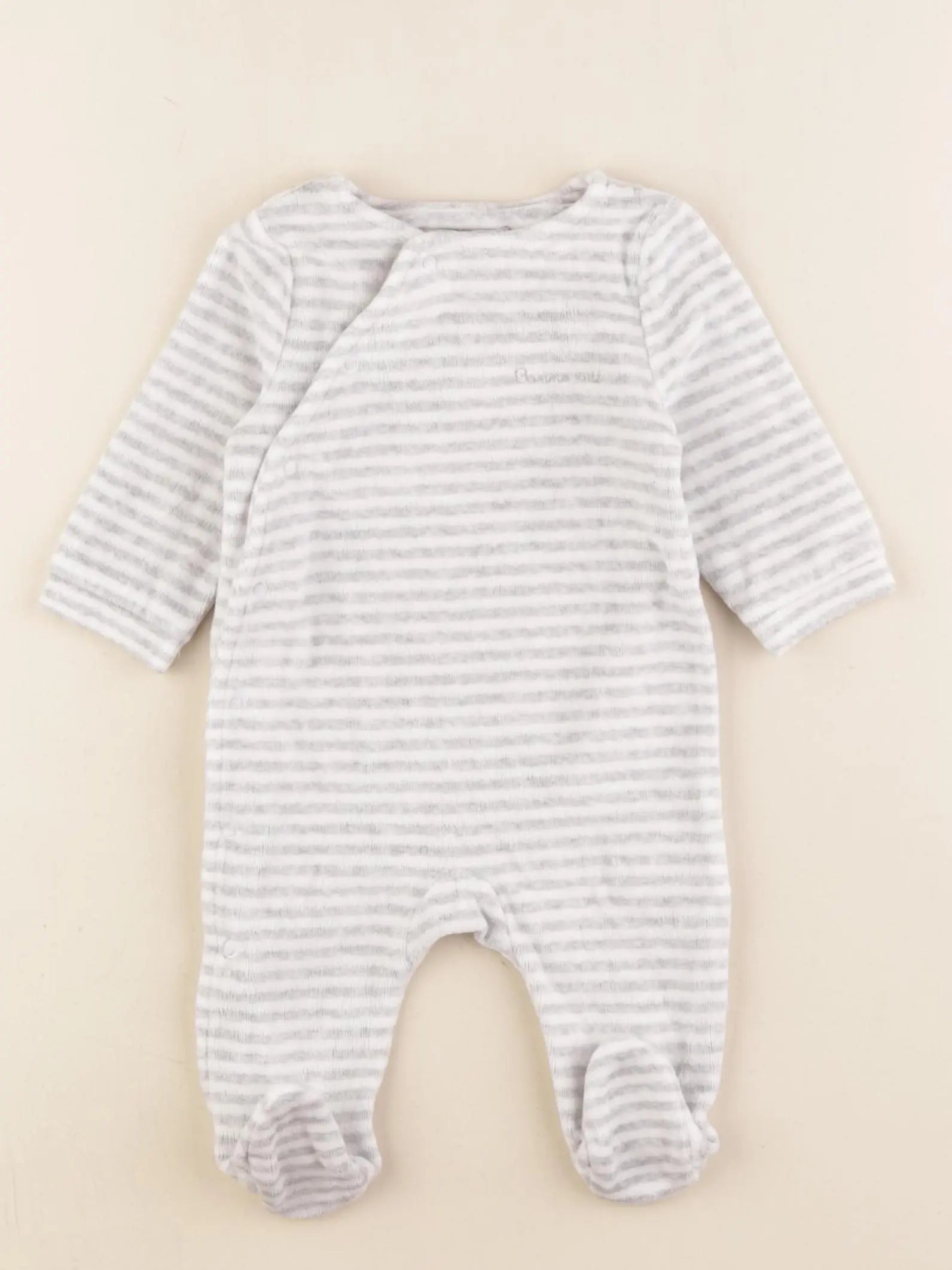 Cyrillus - pyjama velours gris - 3 mois