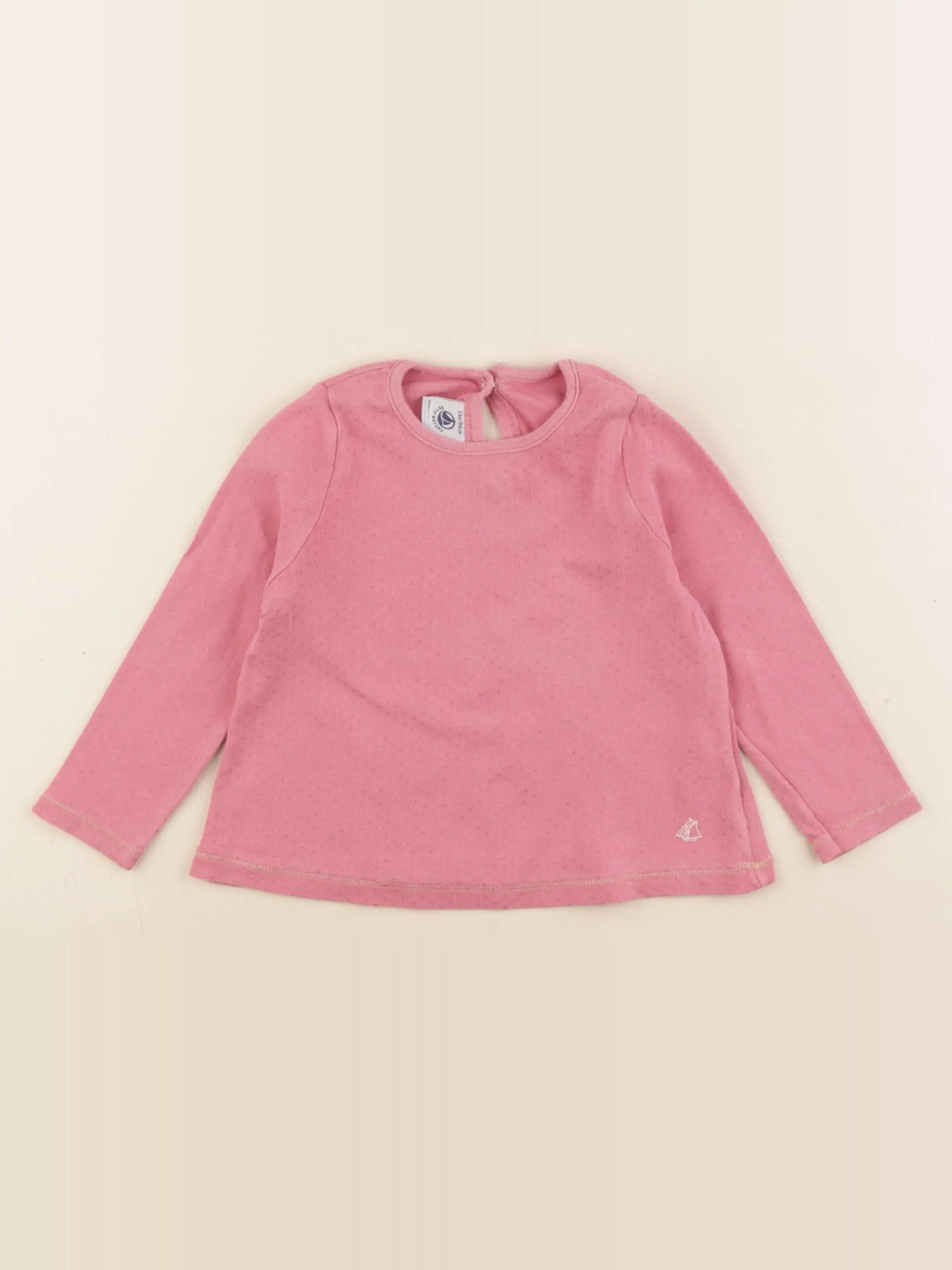 Petit Bateau - tee-shirt rose, or - 24 mois