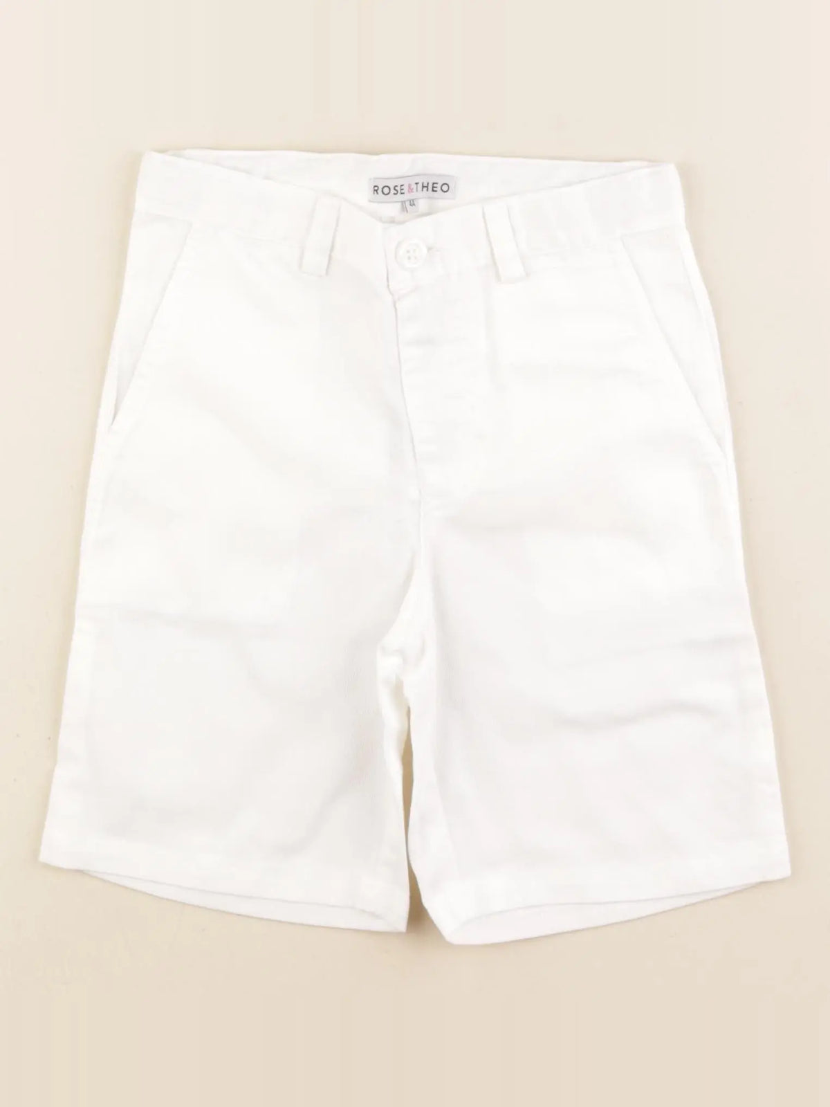 Rose et théo - short blanc - 4 ans