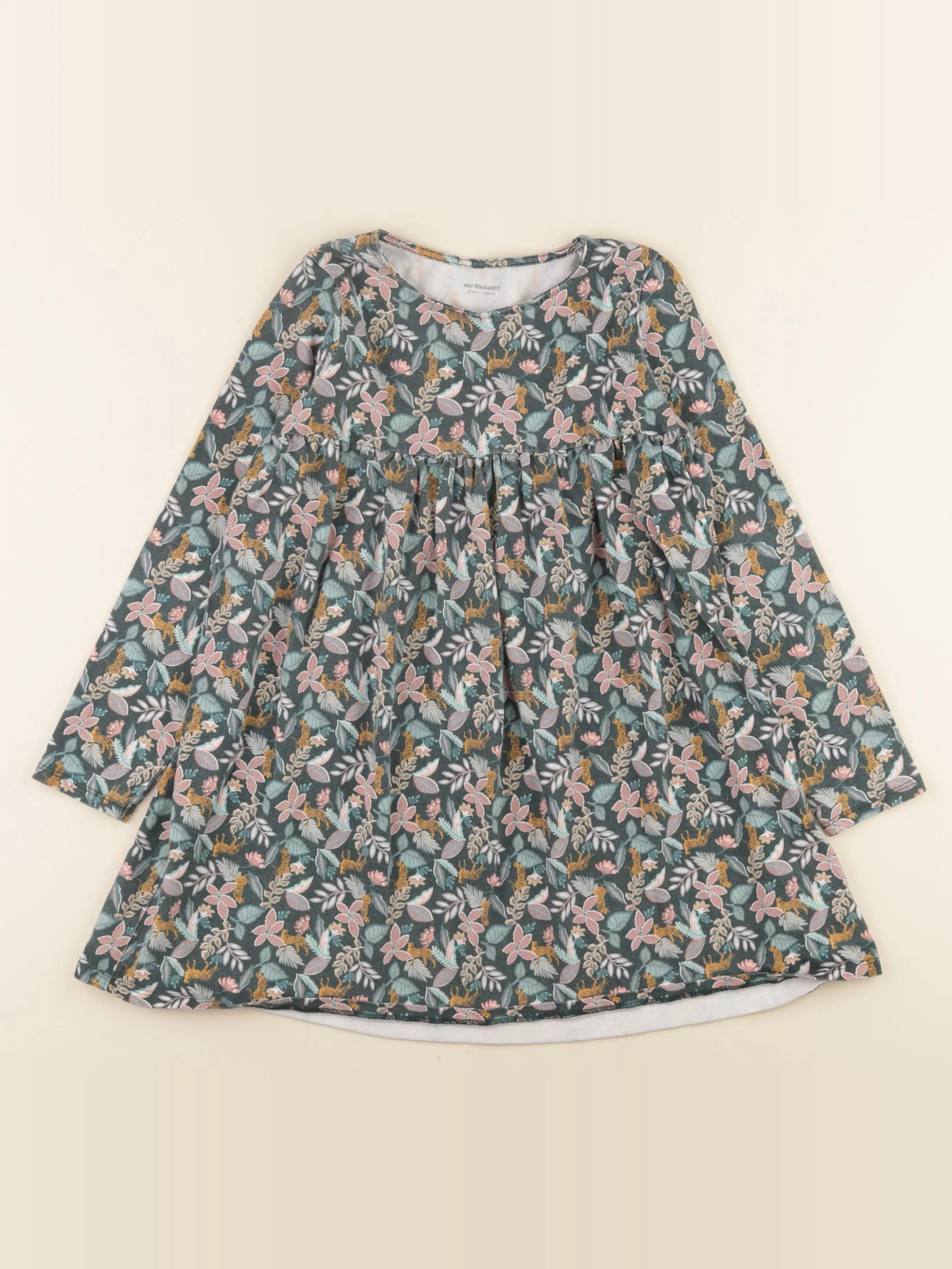 Vertbaudet - robe vert - 8 ans