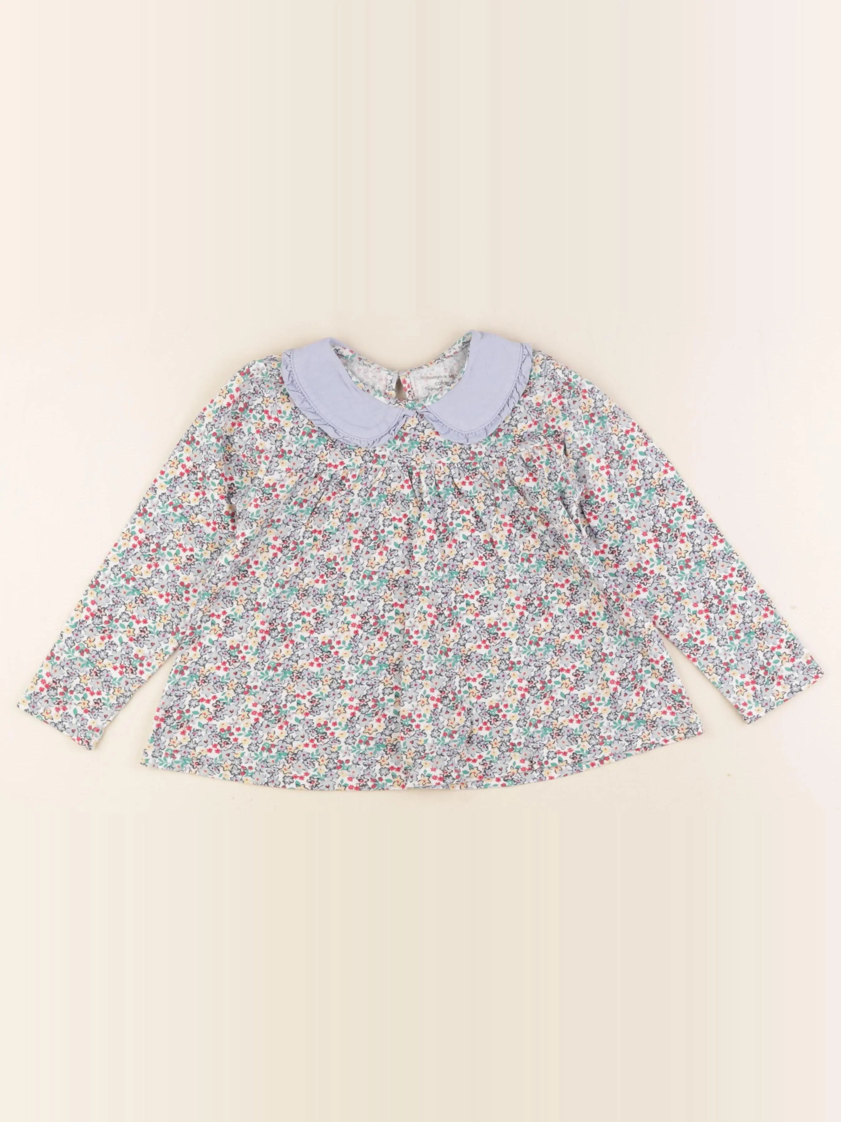 Monoprix - blouse bleu - 4 ans