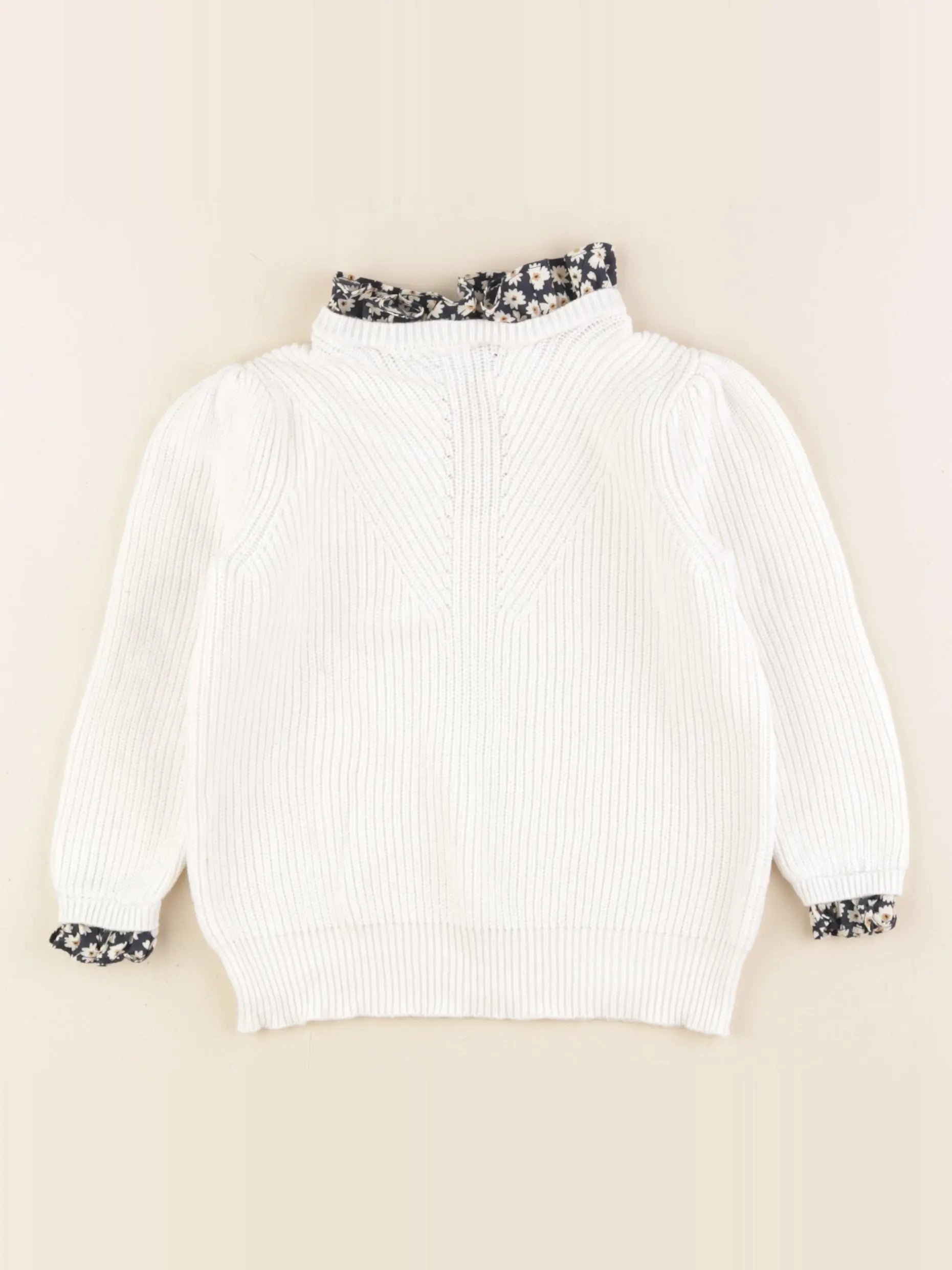 Monoprix - pull blanc - 4 ans