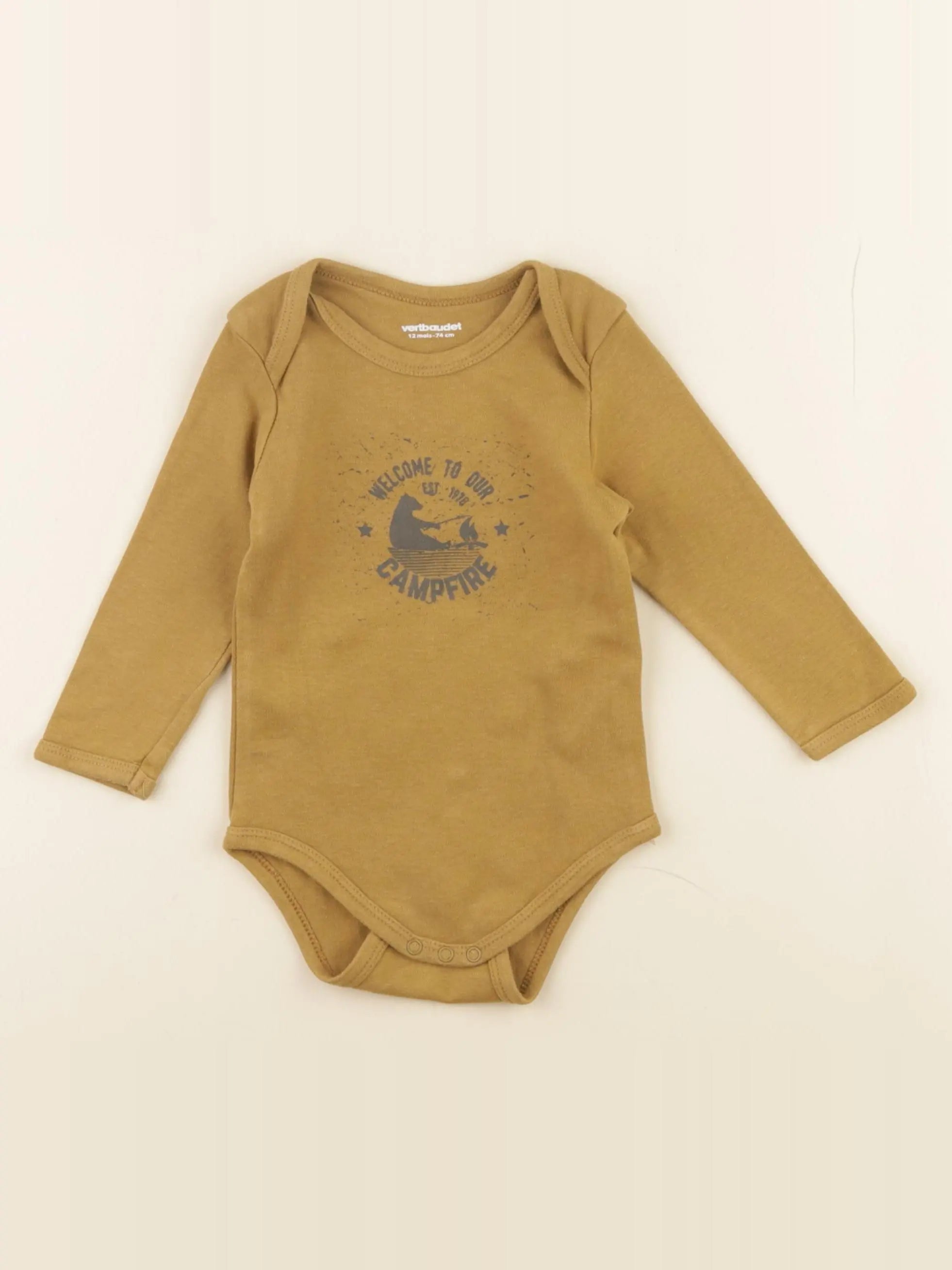 Vertbaudet - body marron - 12 mois