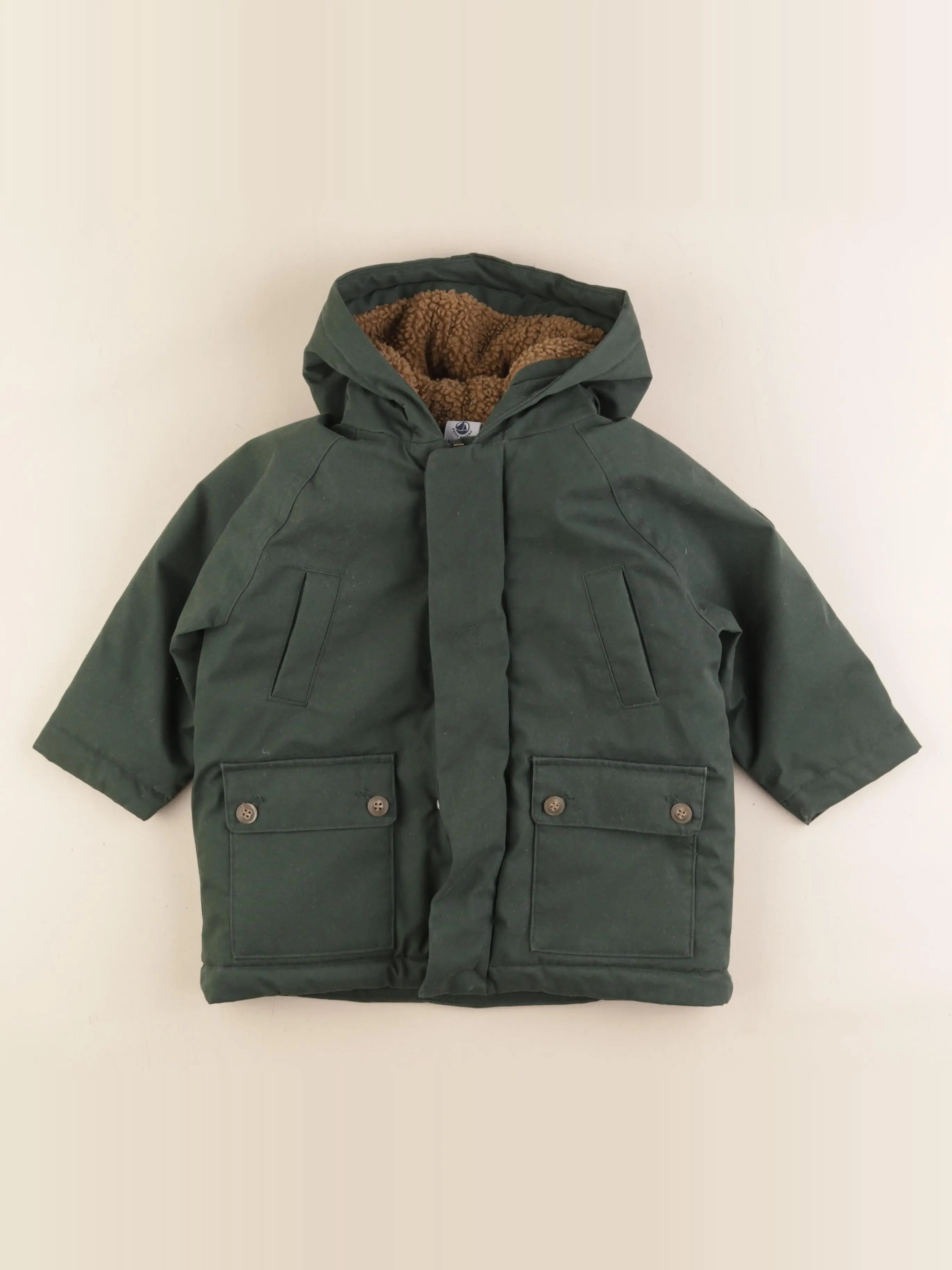 Petit Bateau - manteau vert - 3 ans
