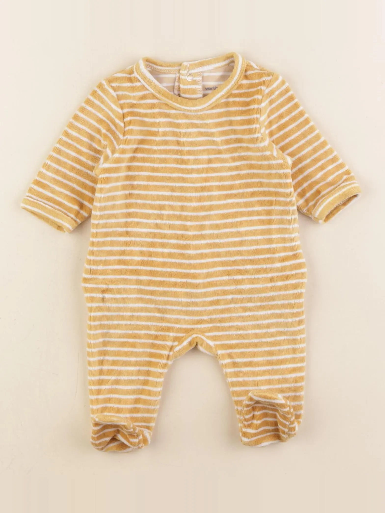 Vertbaudet - pyjama velours jaune - 1 mois