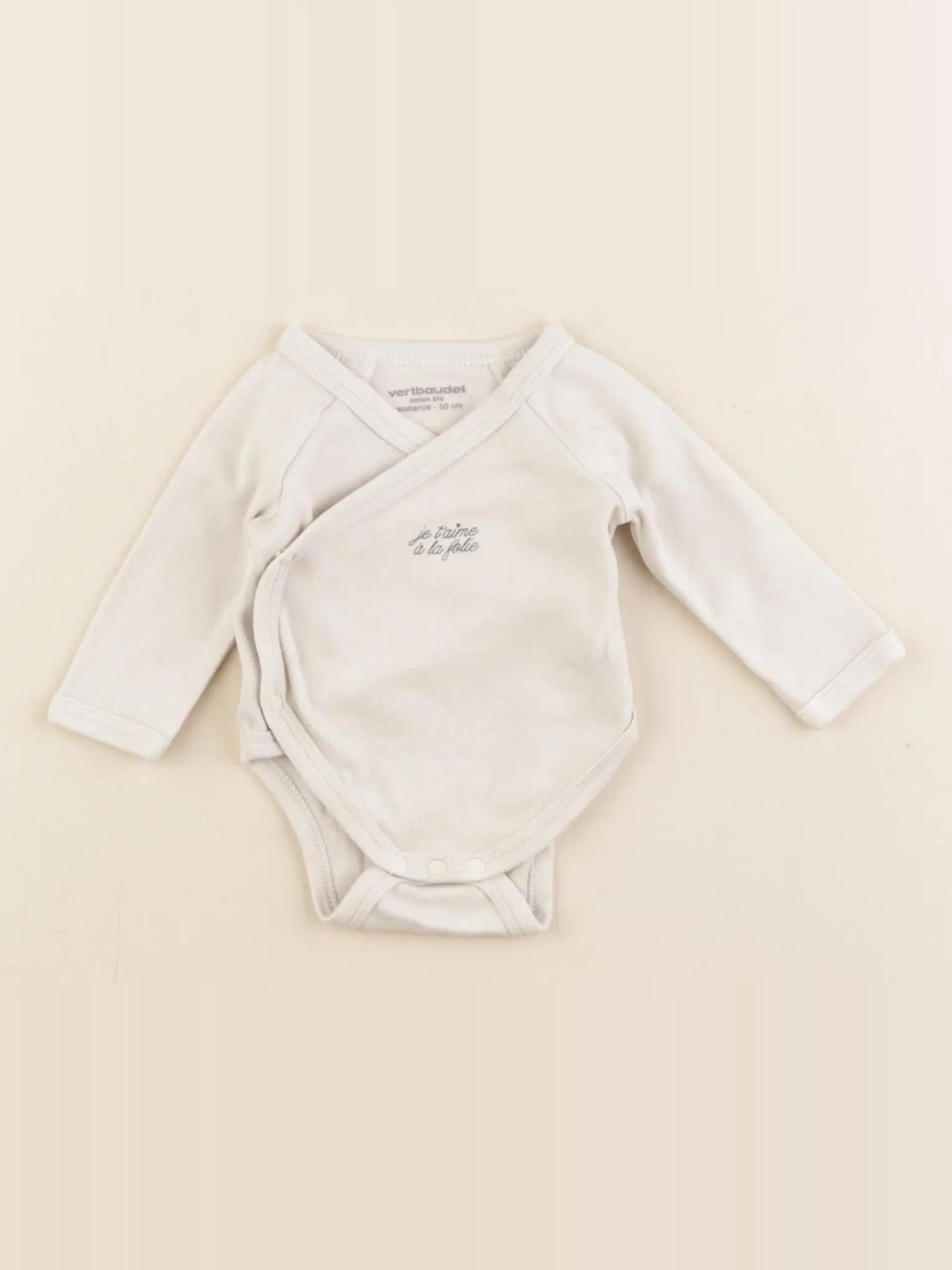 Vertbaudet - body beige - 0 mois
