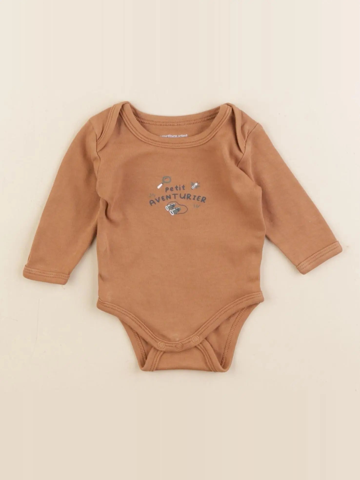Vertbaudet - body marron - 1 mois