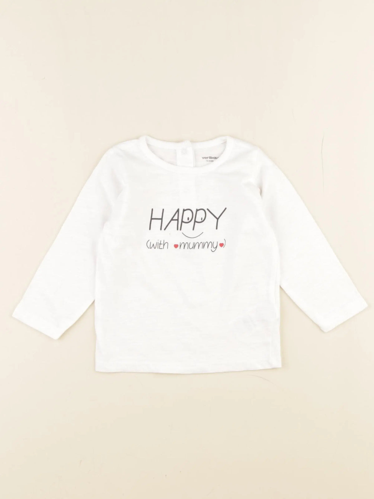 Vertbaudet - tee-shirt blanc - 12 mois