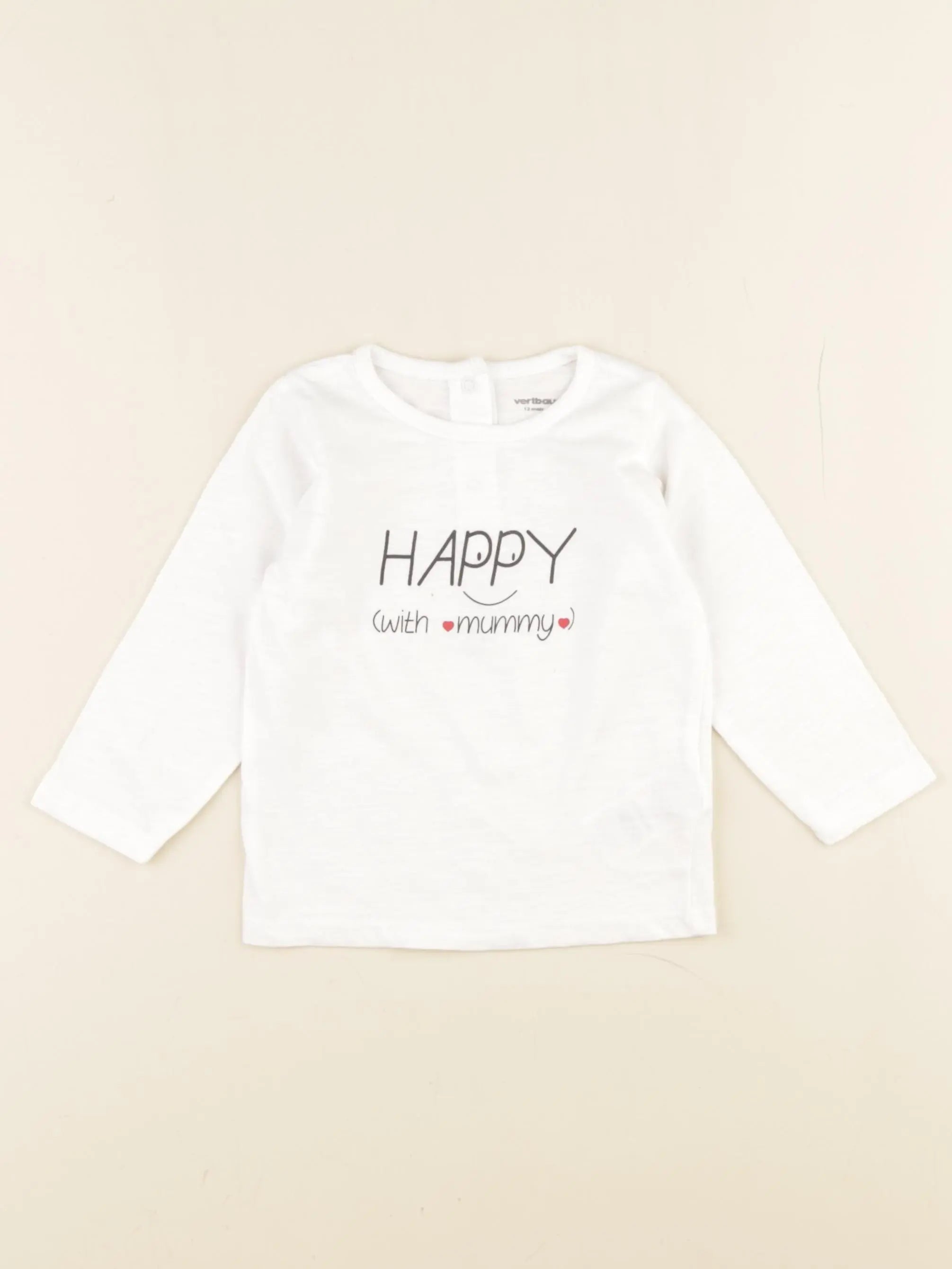 Vertbaudet - tee-shirt blanc - 12 mois