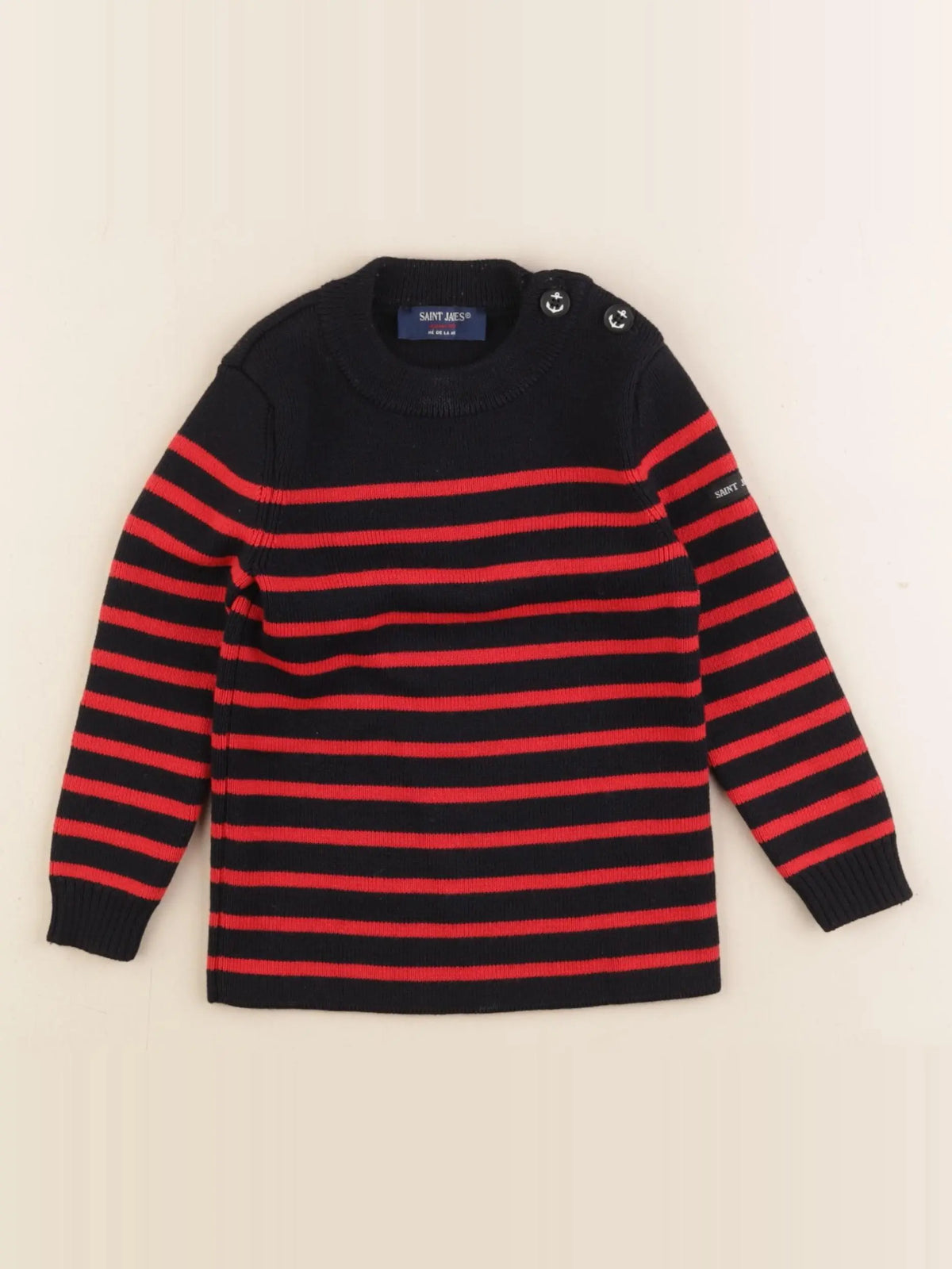 Saint James - pull rouge, bleu - 3 ans