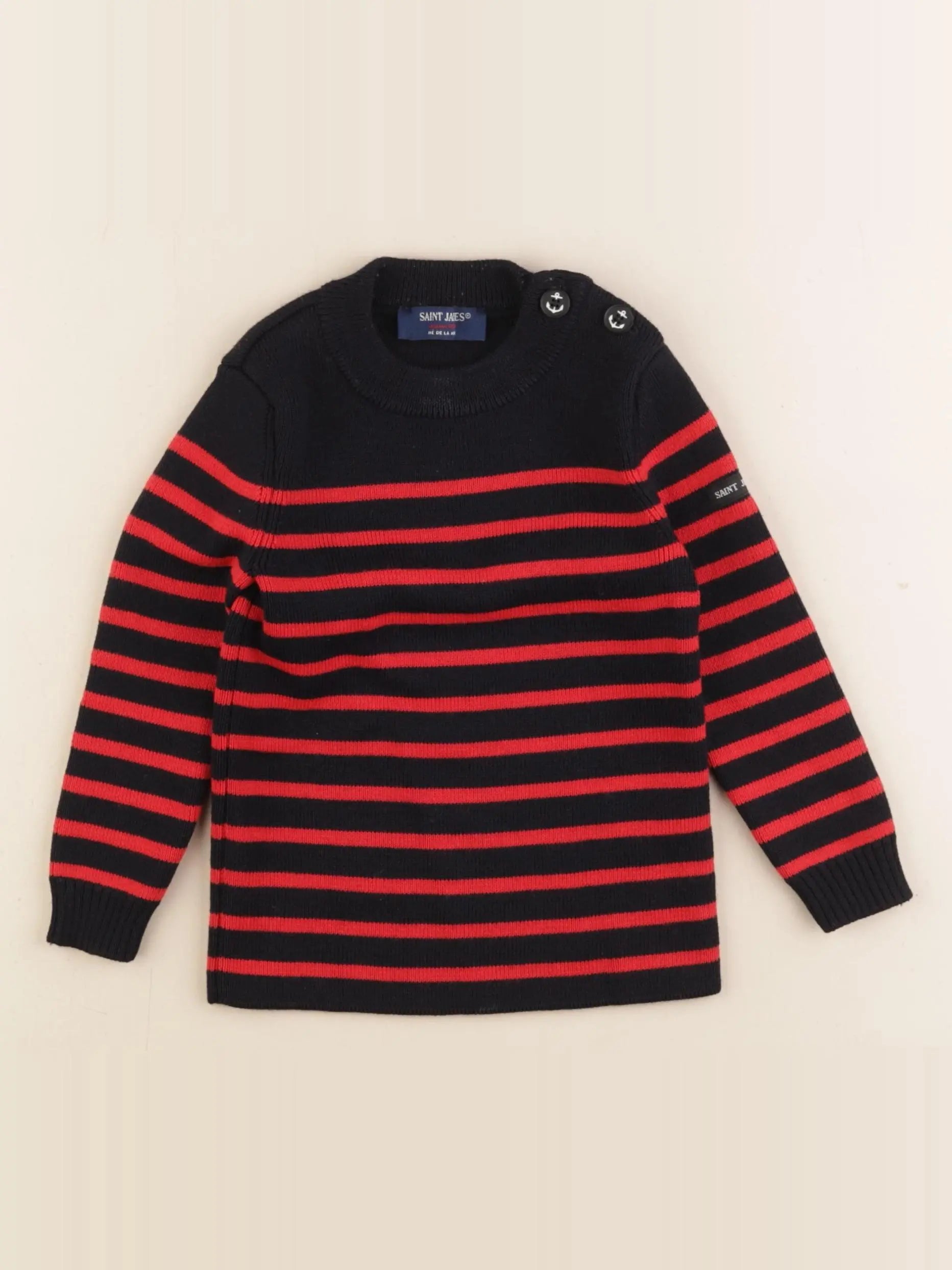 Saint James - pull rouge, bleu - 3 ans