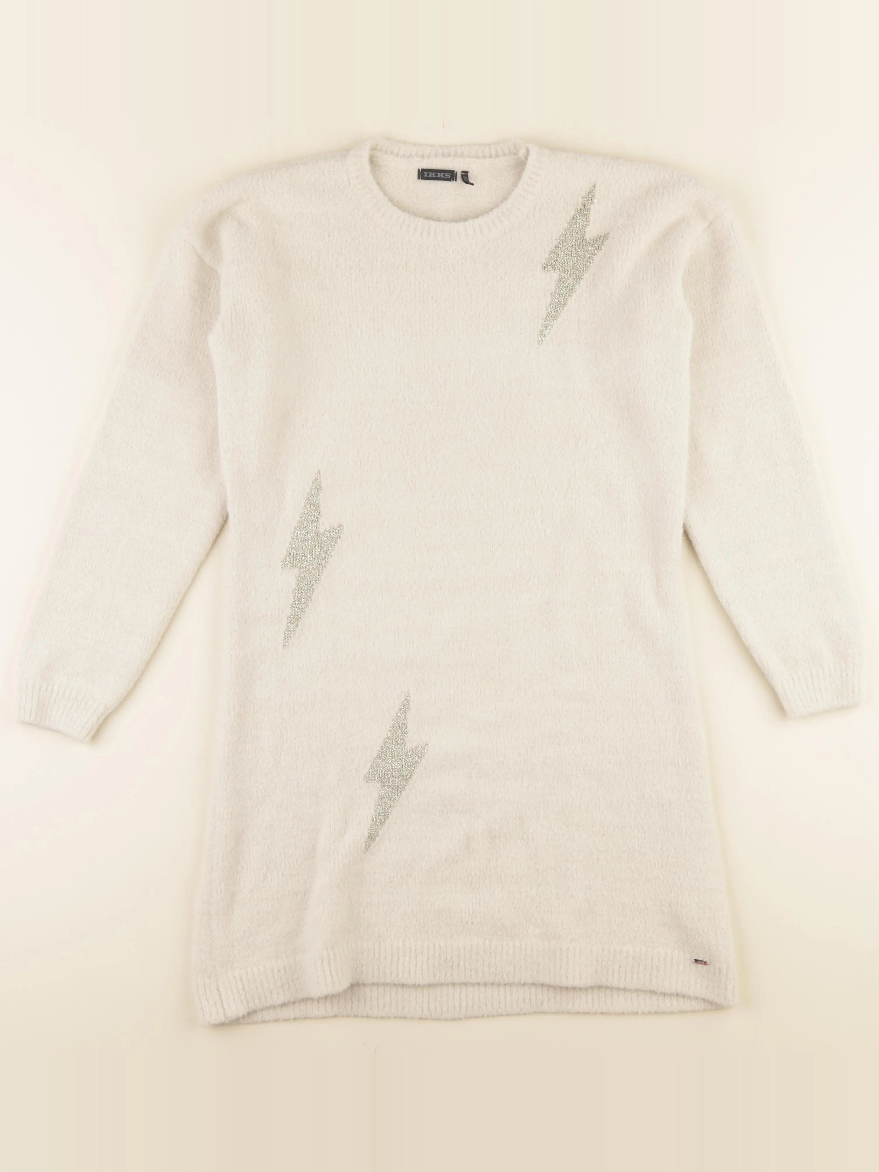 IKKS - robe imprimé au dos beige, or - 10 ans