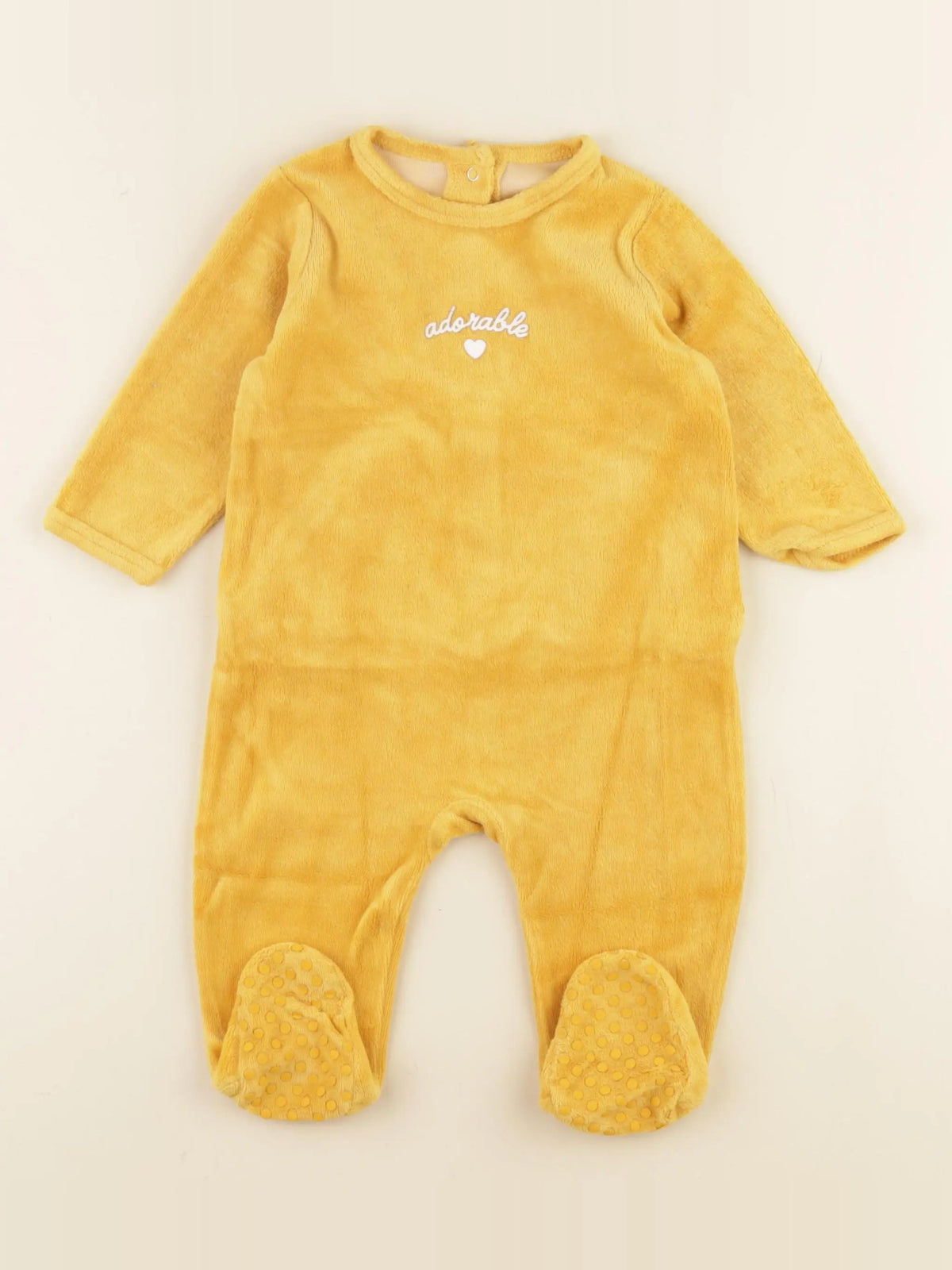 Vertbaudet - pyjama velours jaune - 9 mois