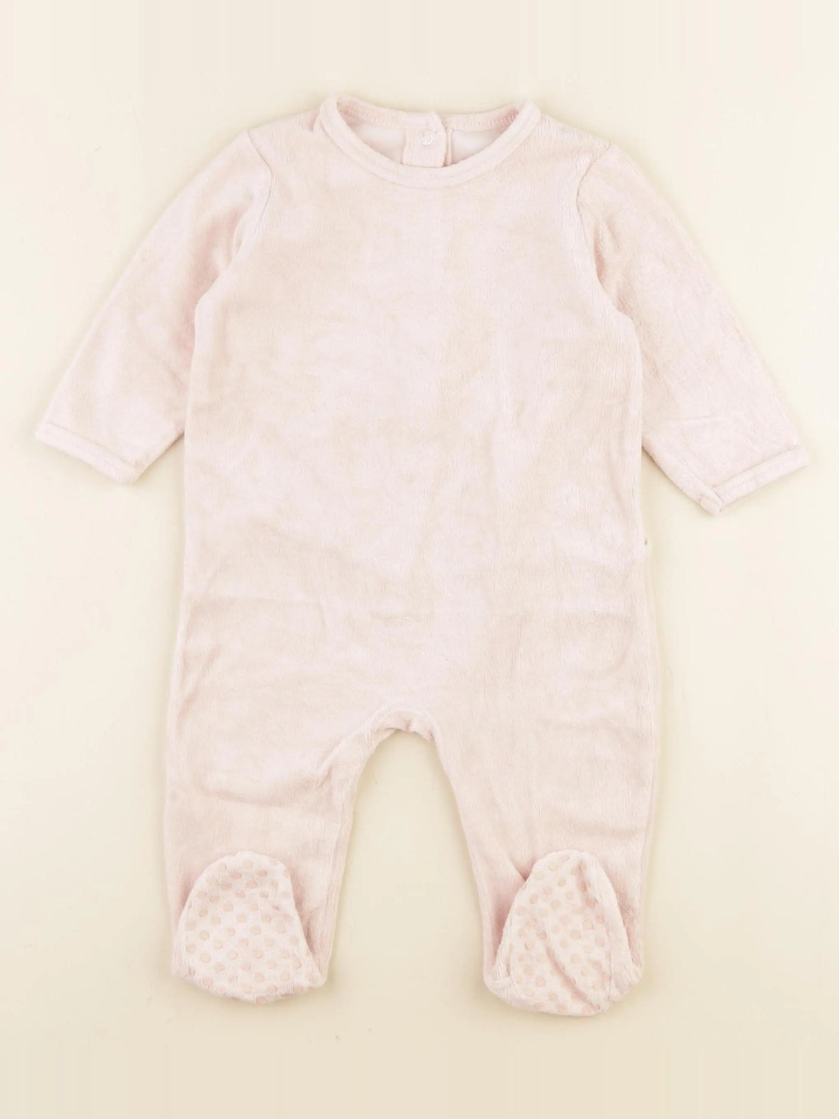 Vertbaudet - pyjama velours rose - 9 mois