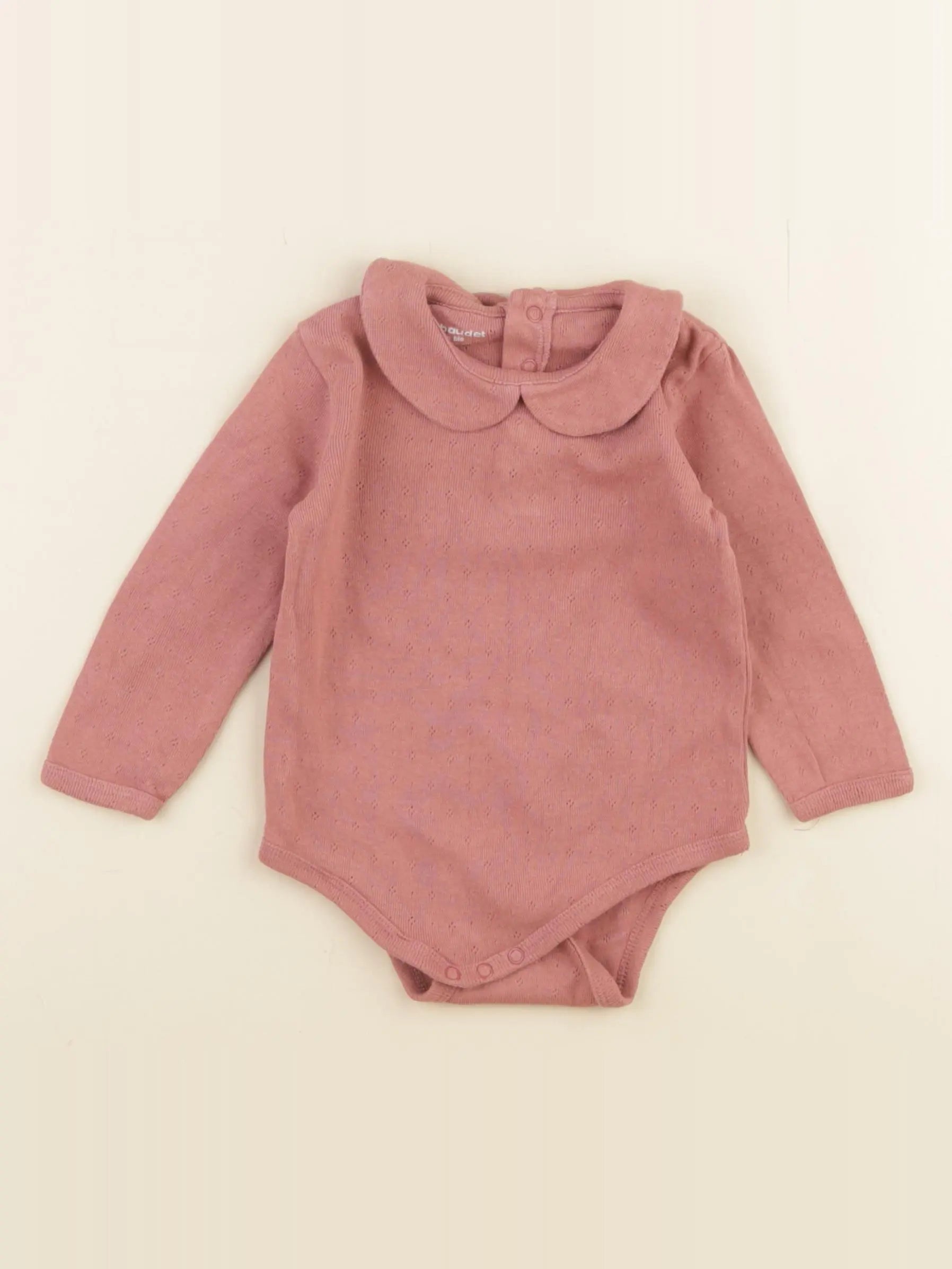 Vertbaudet - body à col rose - 9 mois