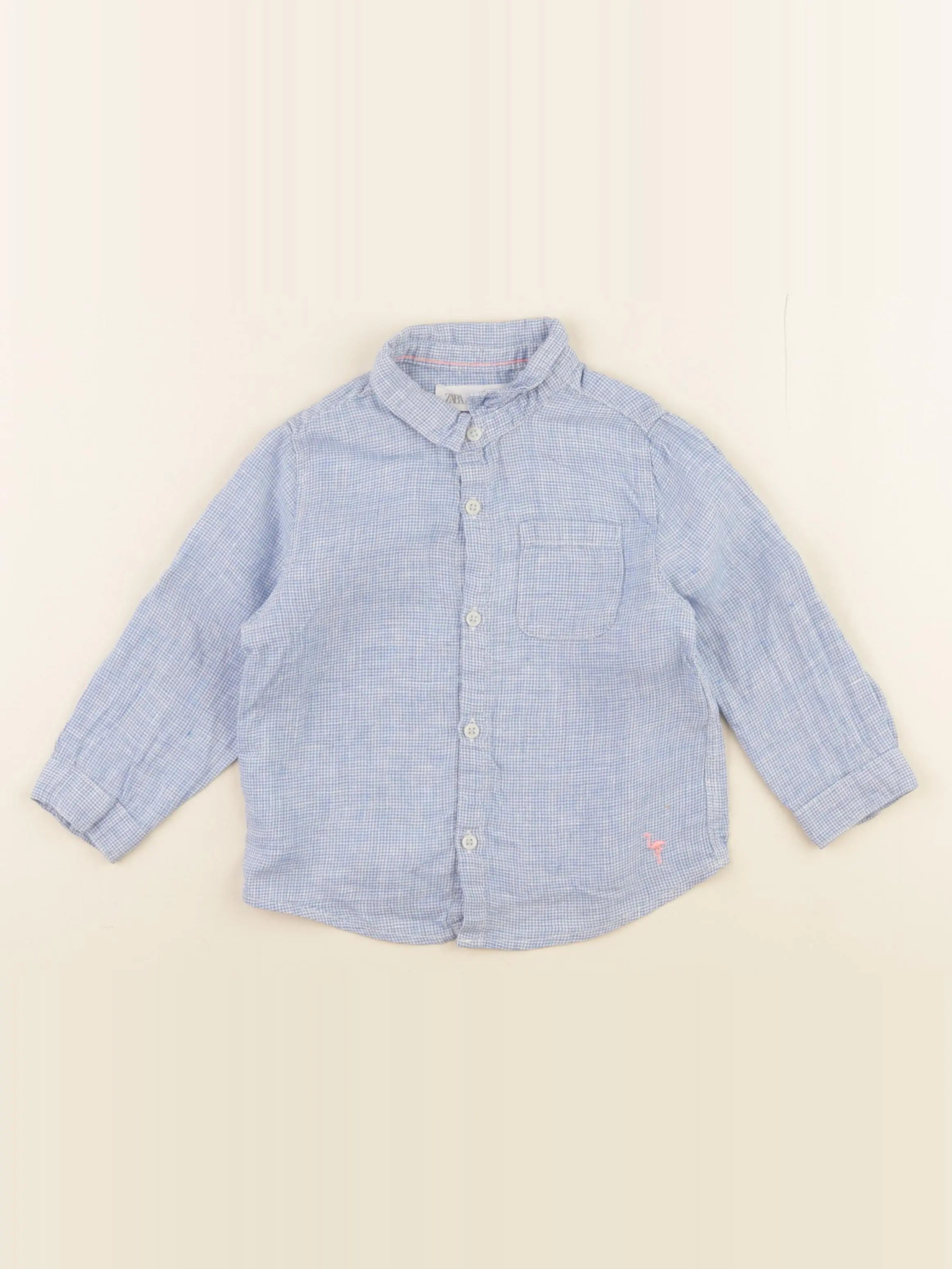 Zara - chemise bleu, blanc - 9/12 mois